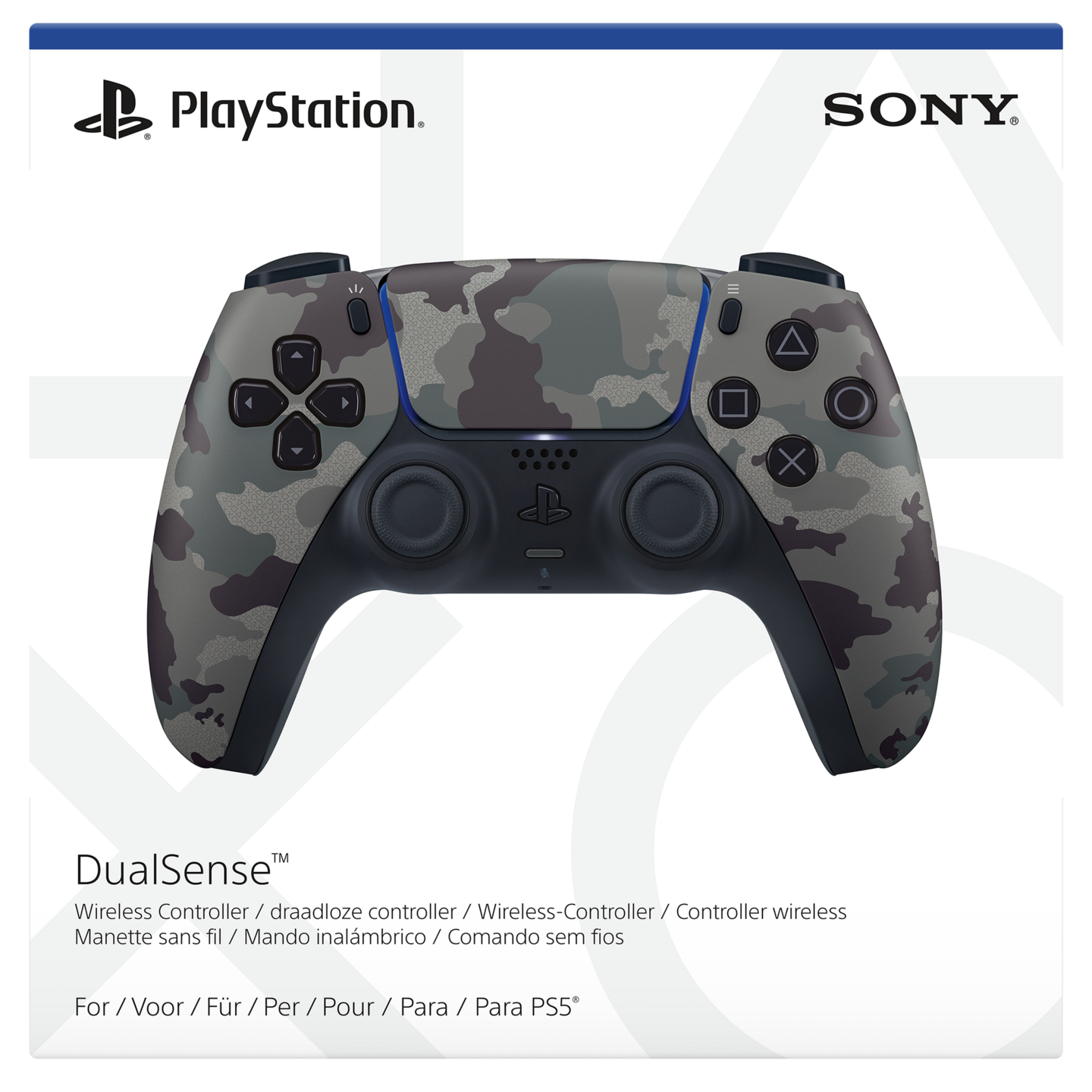 Sony PS5 DualSense Grey Camo -langaton peliohjain