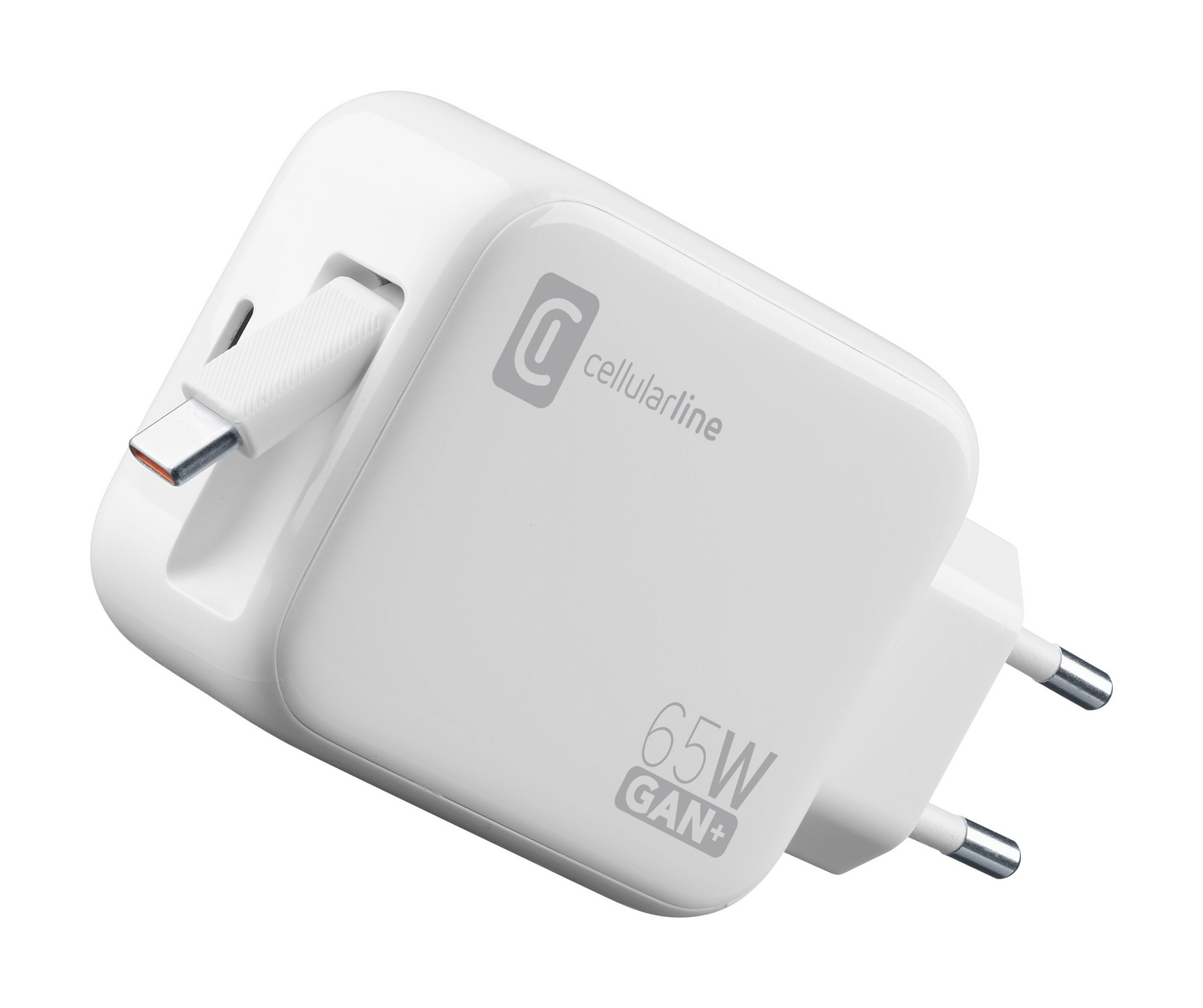 Cellularline 65W -seinälaturi kelautuvalla USB-C-kaapelilla