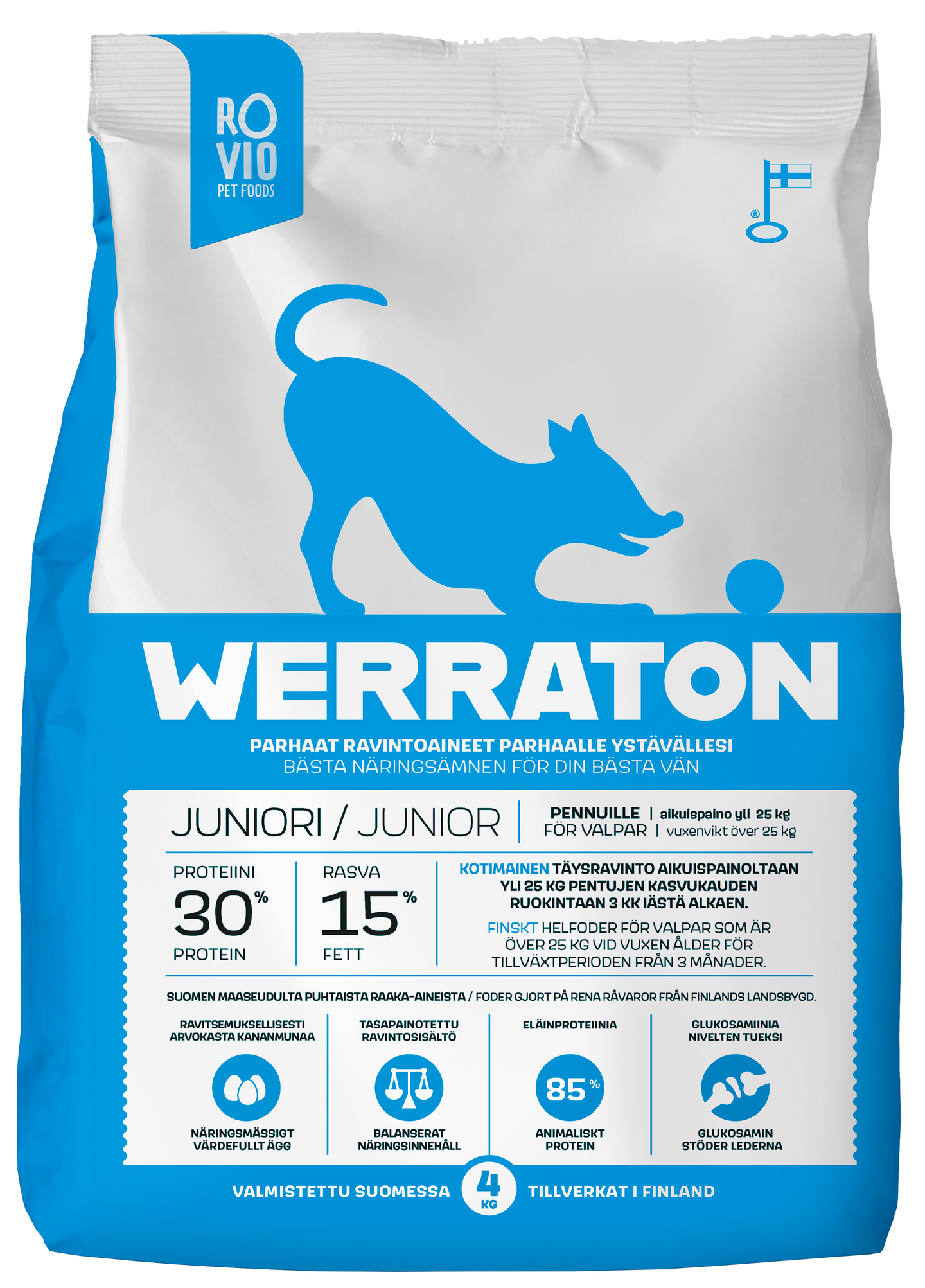Rovio Pet Foods Werraton Juniori koiranruoka 4 kg