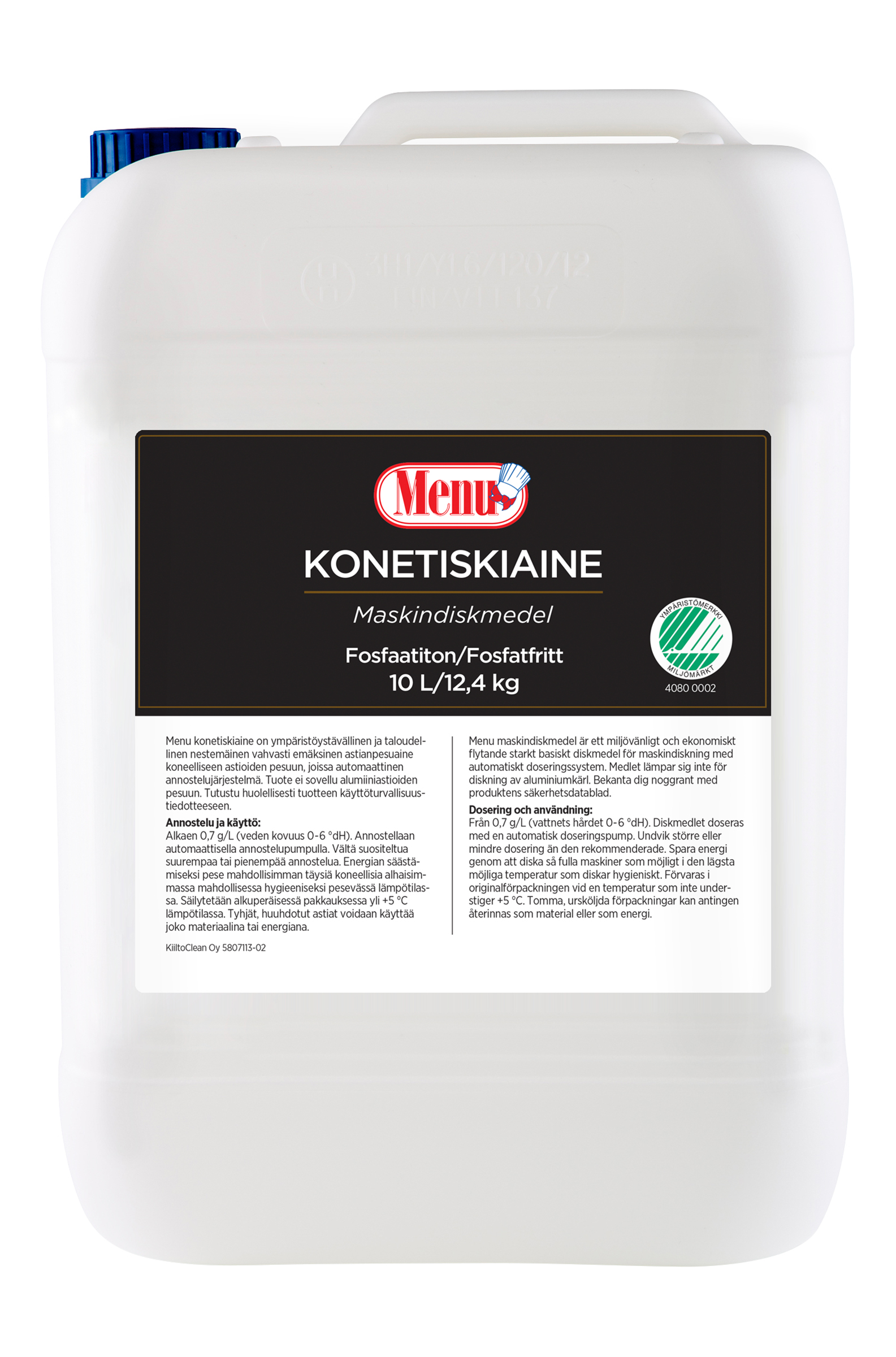 Menu Konetiskiaine 10l — HoReCa-tukku Kespro