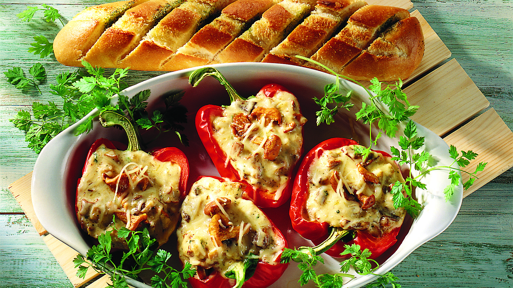 Sienitäytteiset paprikat