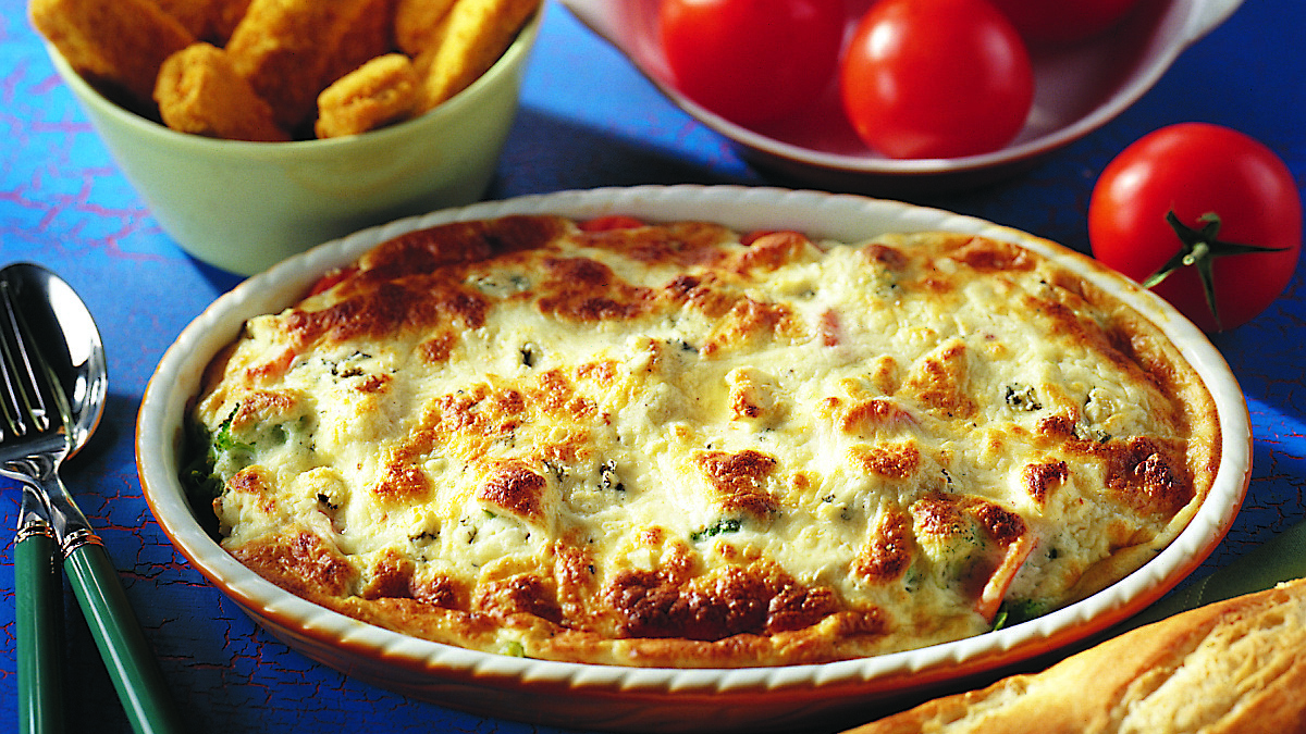 Sinihomejuusto-vihannesgratiini