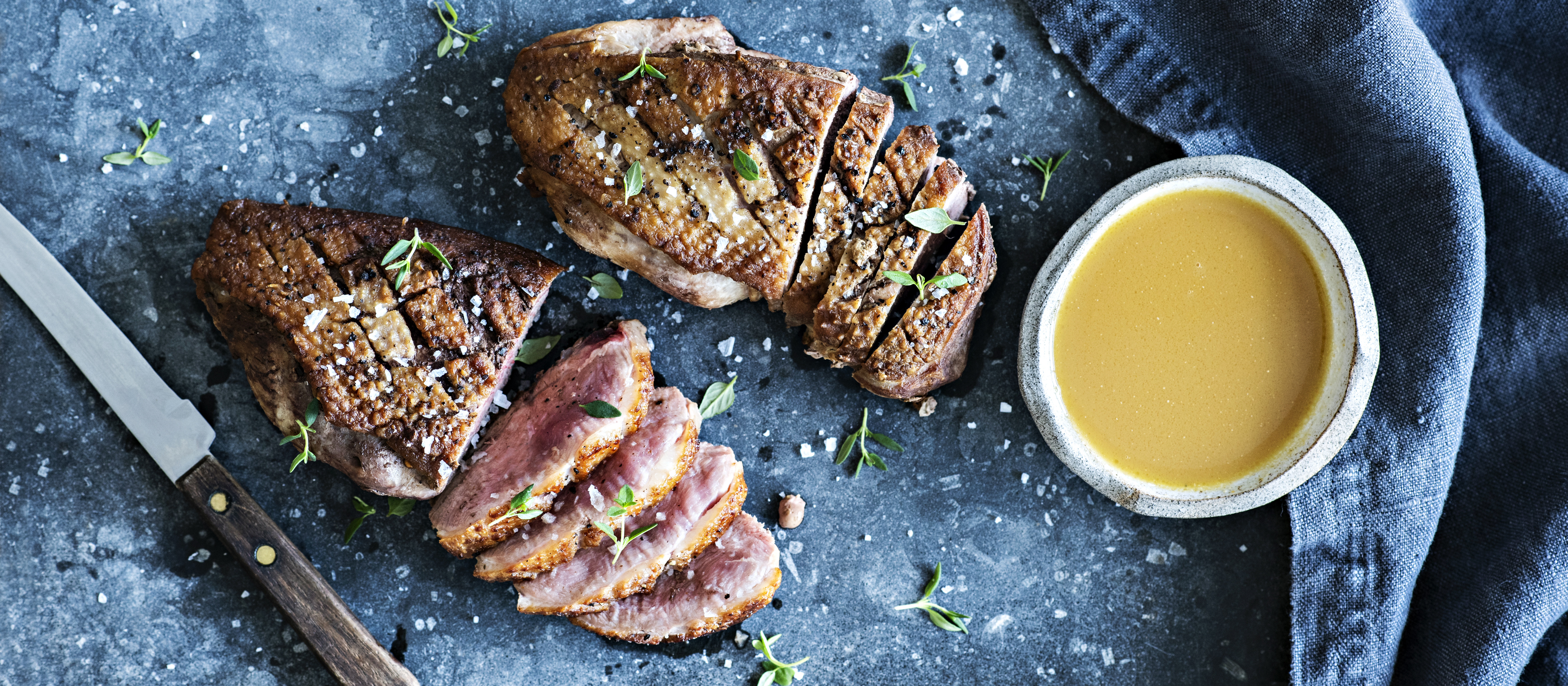 Ankanrinta ja appelsiinikastike