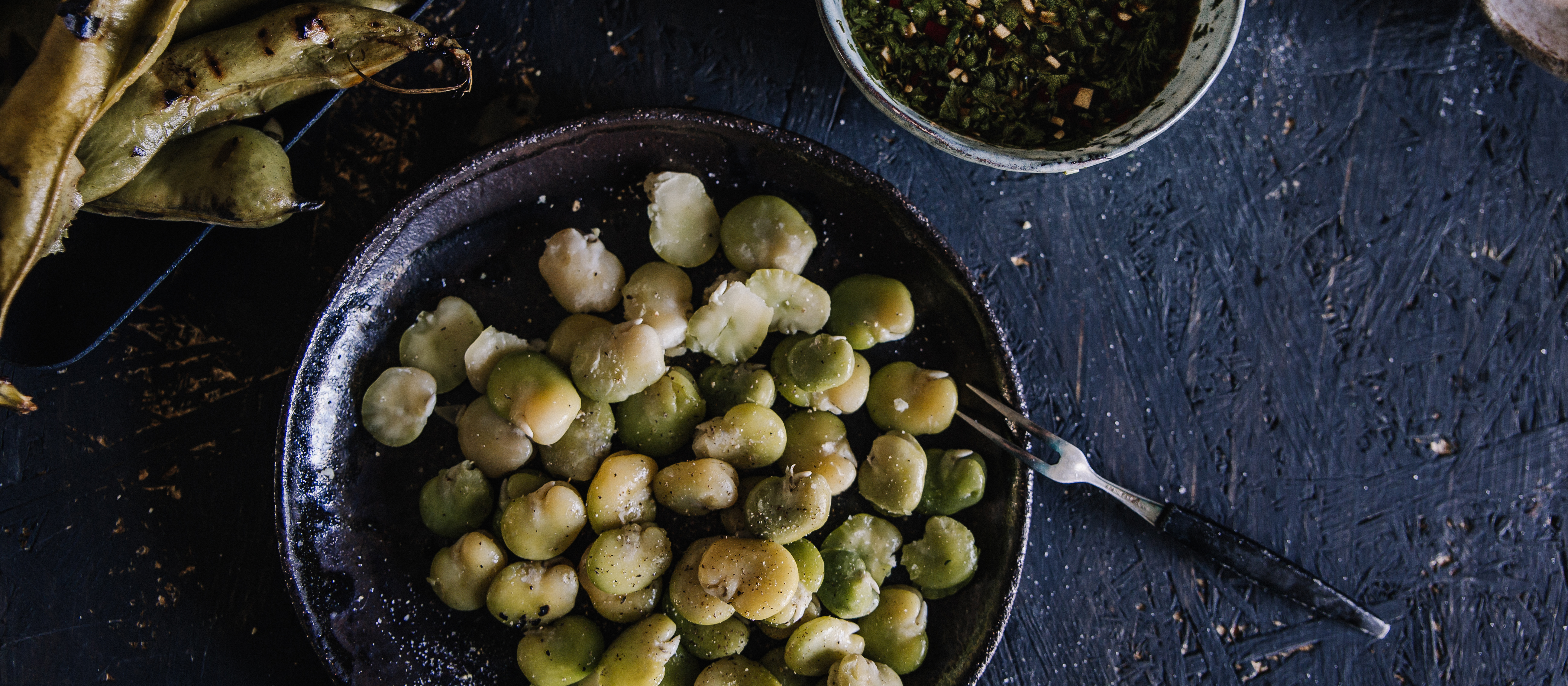 Grillatut härkäpavut