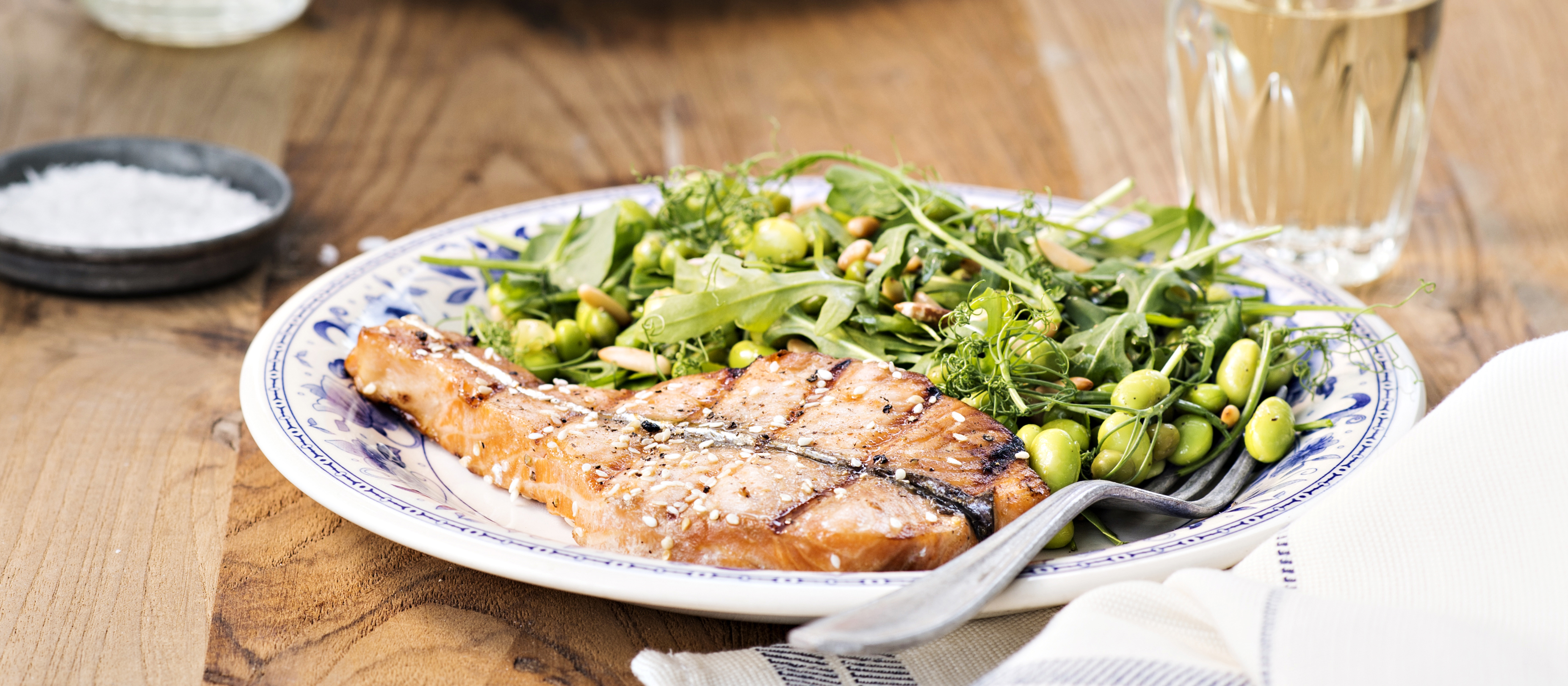 Teriyaki-lohimedaljongit