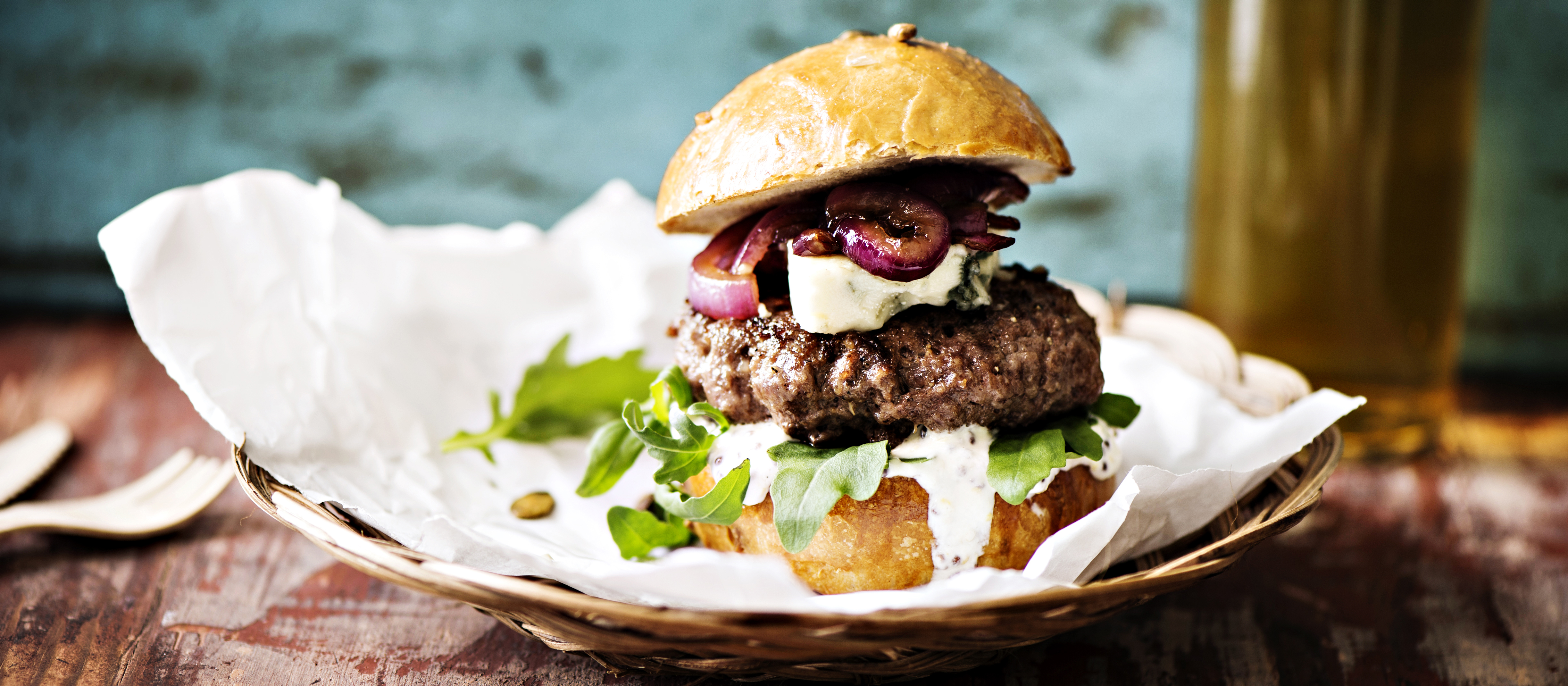 Sinihomejuustohampurilaiset