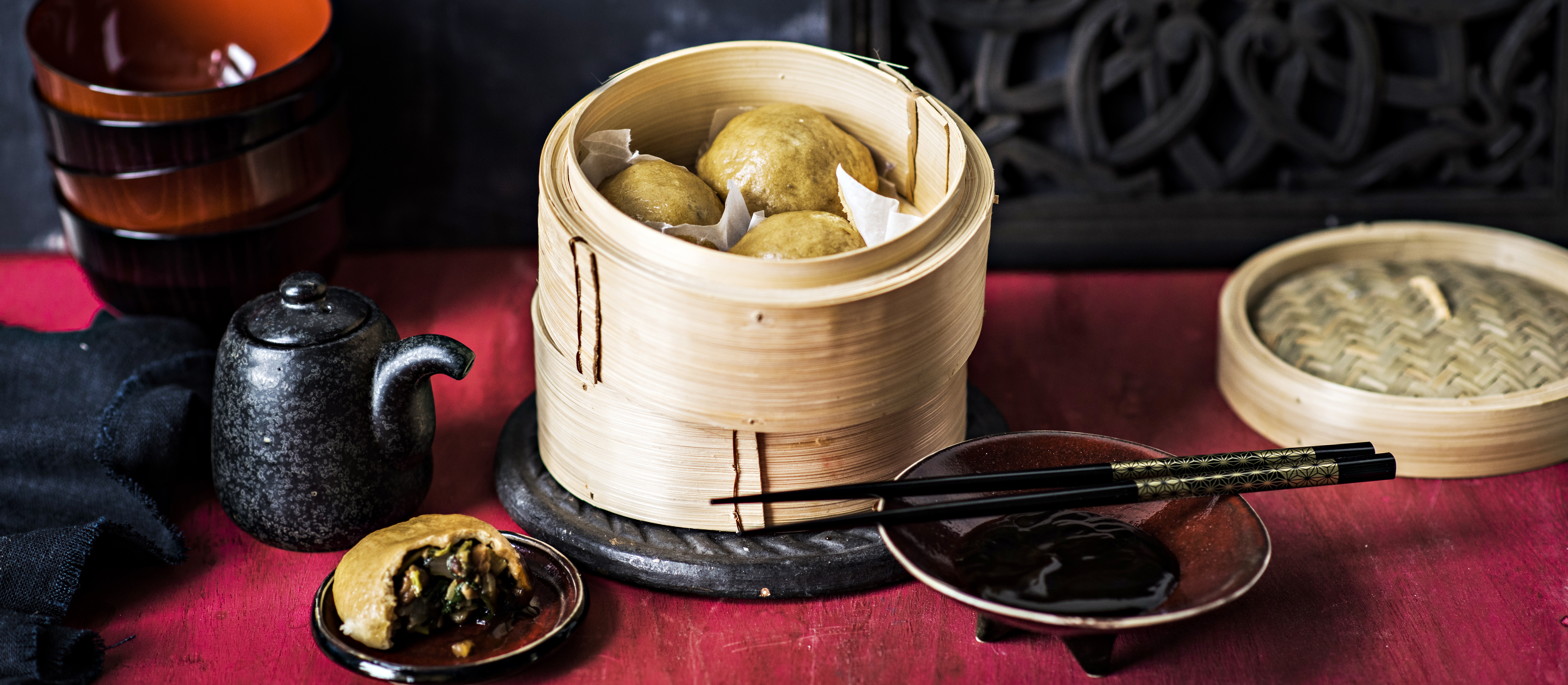 Höyrytetyt dim sum buns