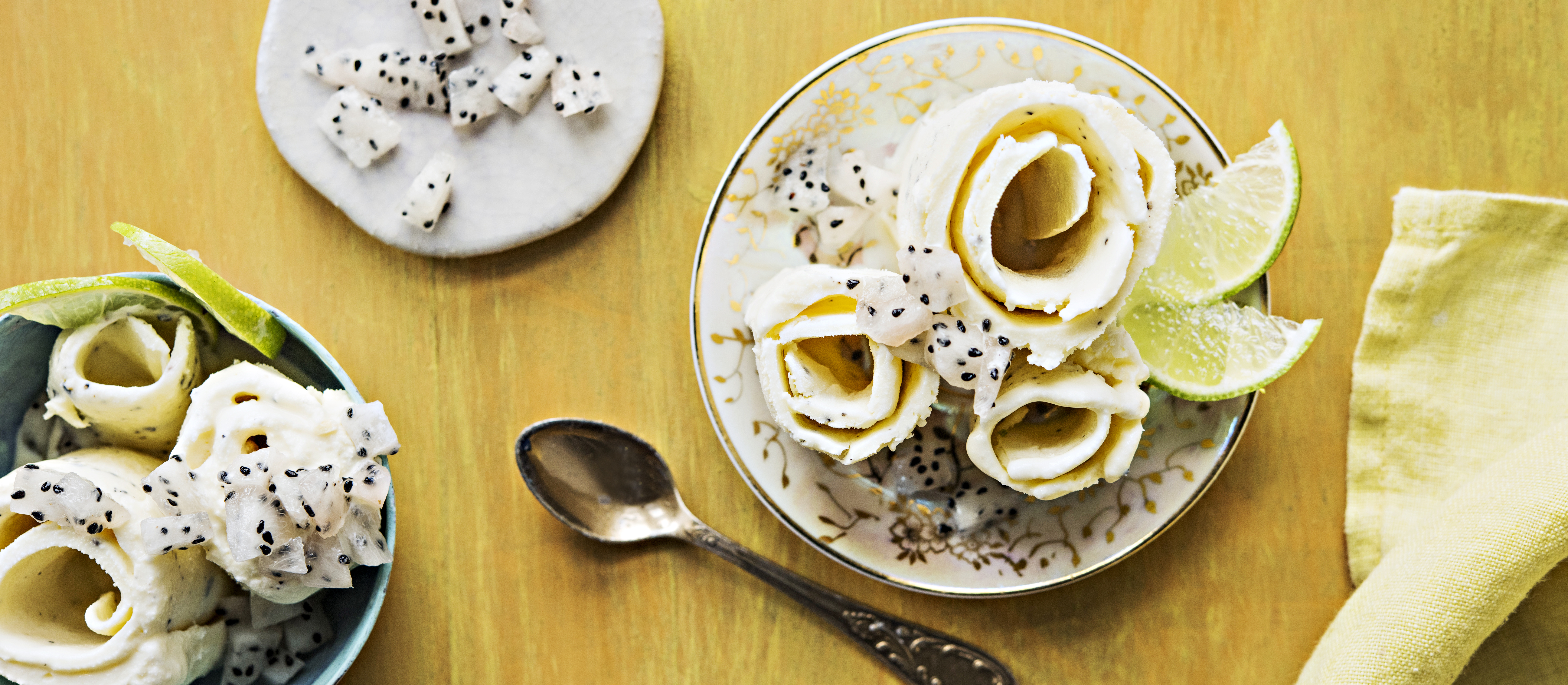 Pitaijajätskirullat eli rolled ice cream