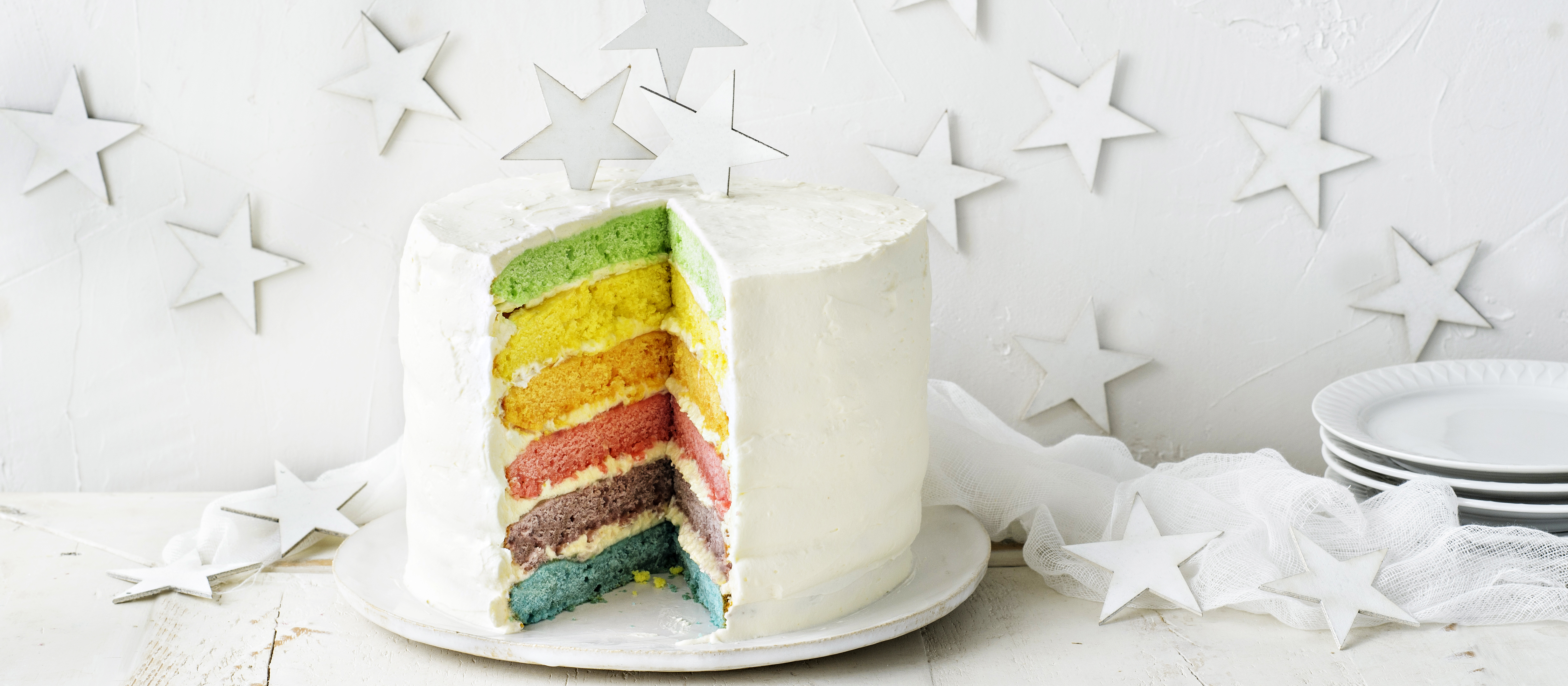 Sateenkaarikakku Makeat Leivonnaiset Reseptit K Ruoka