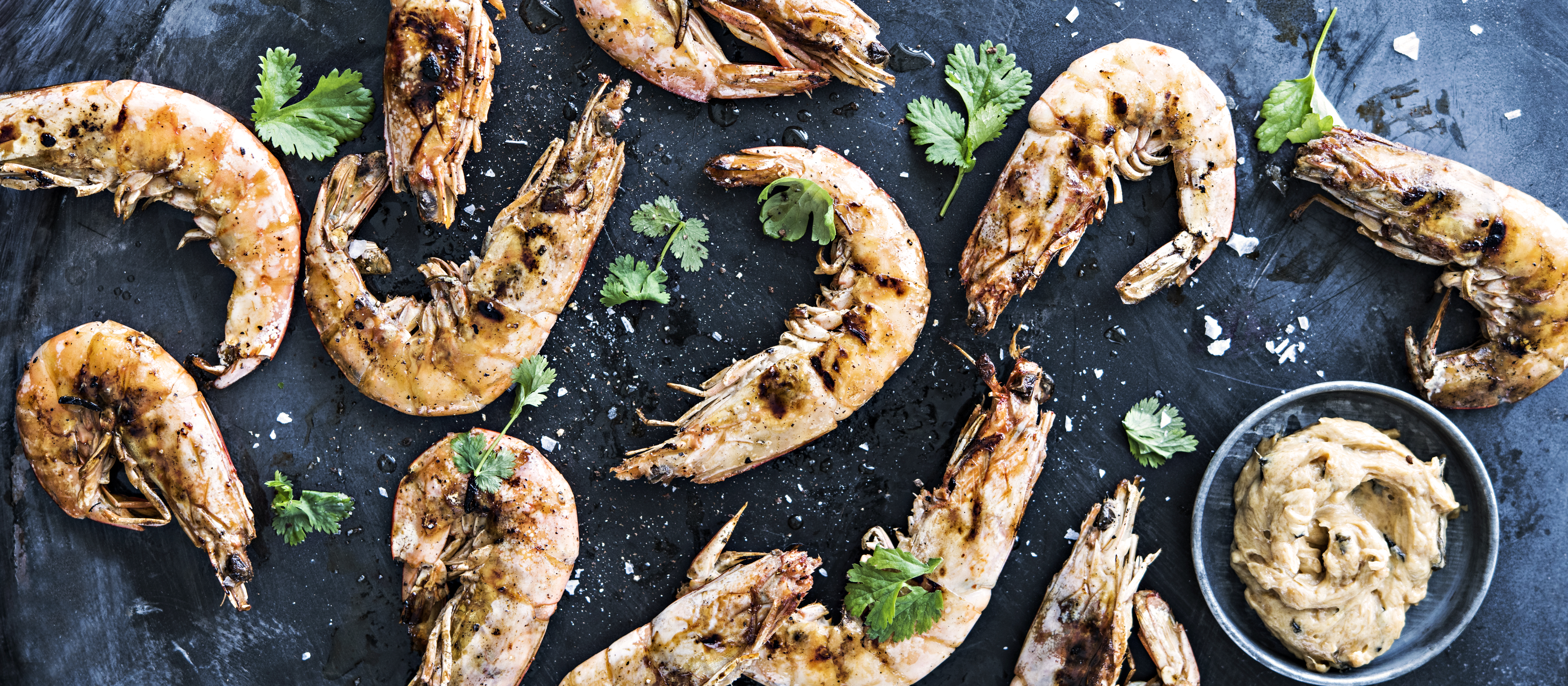 Grillatut katkaravut ja miso-inkiväärivoi