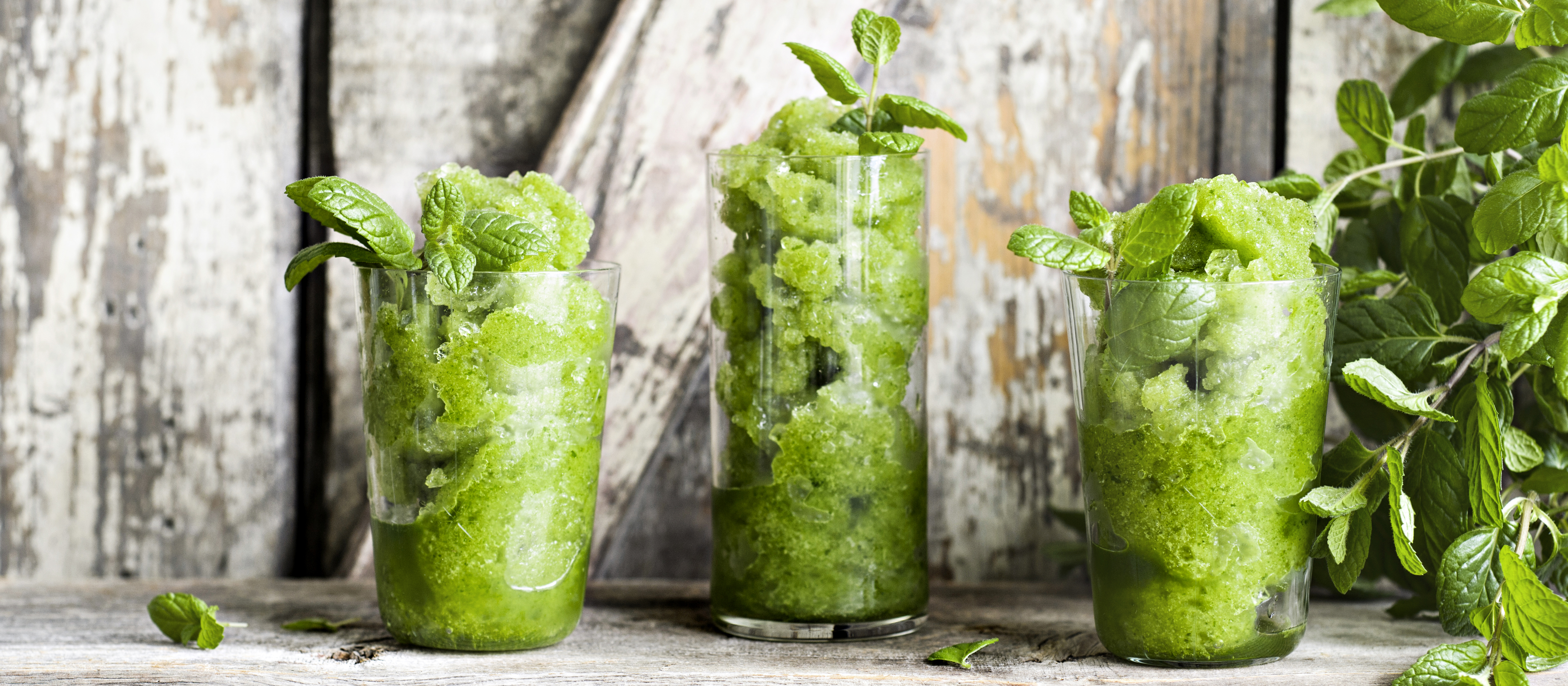 Minttuinen jäähilejuoma eli slushie