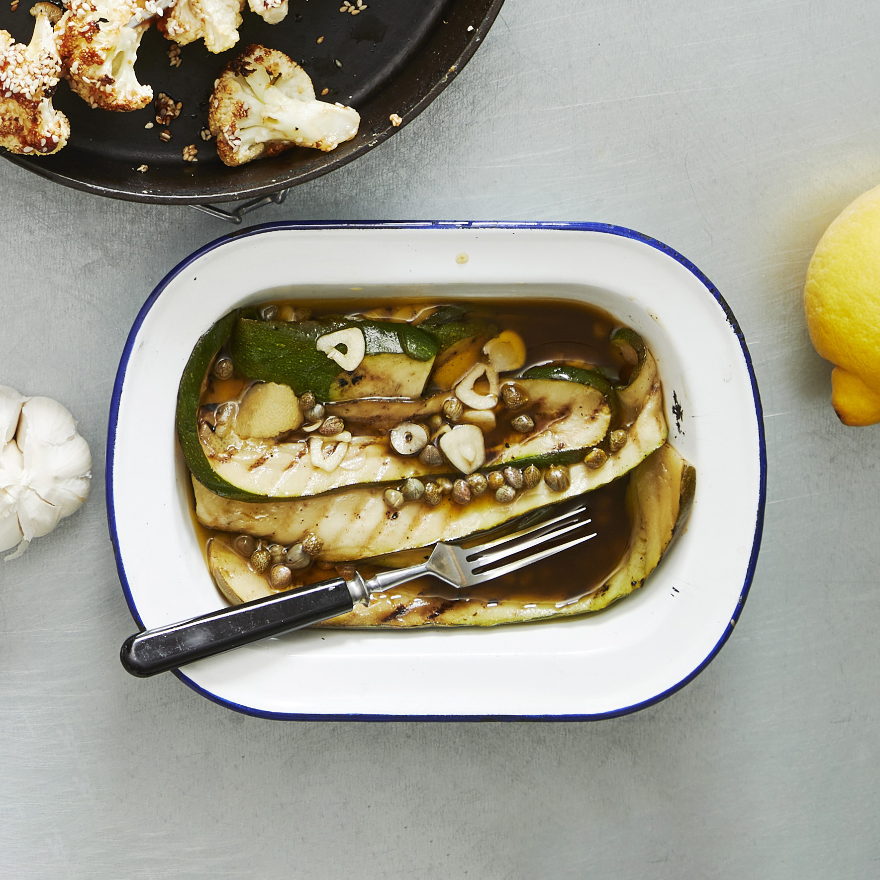 Jälkimarinoitu kesäkurpitsa