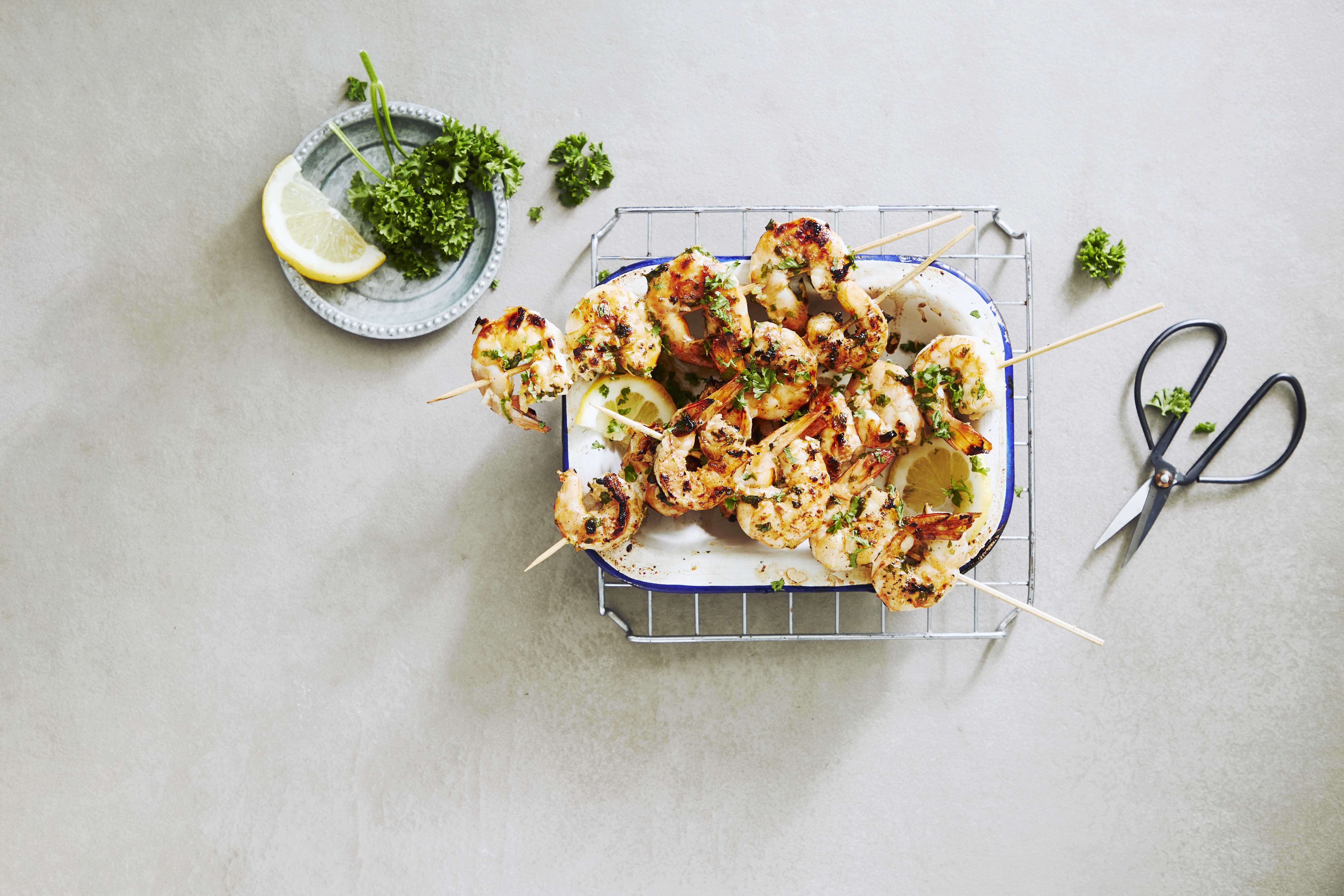 Katkarapuvartaat grillissä