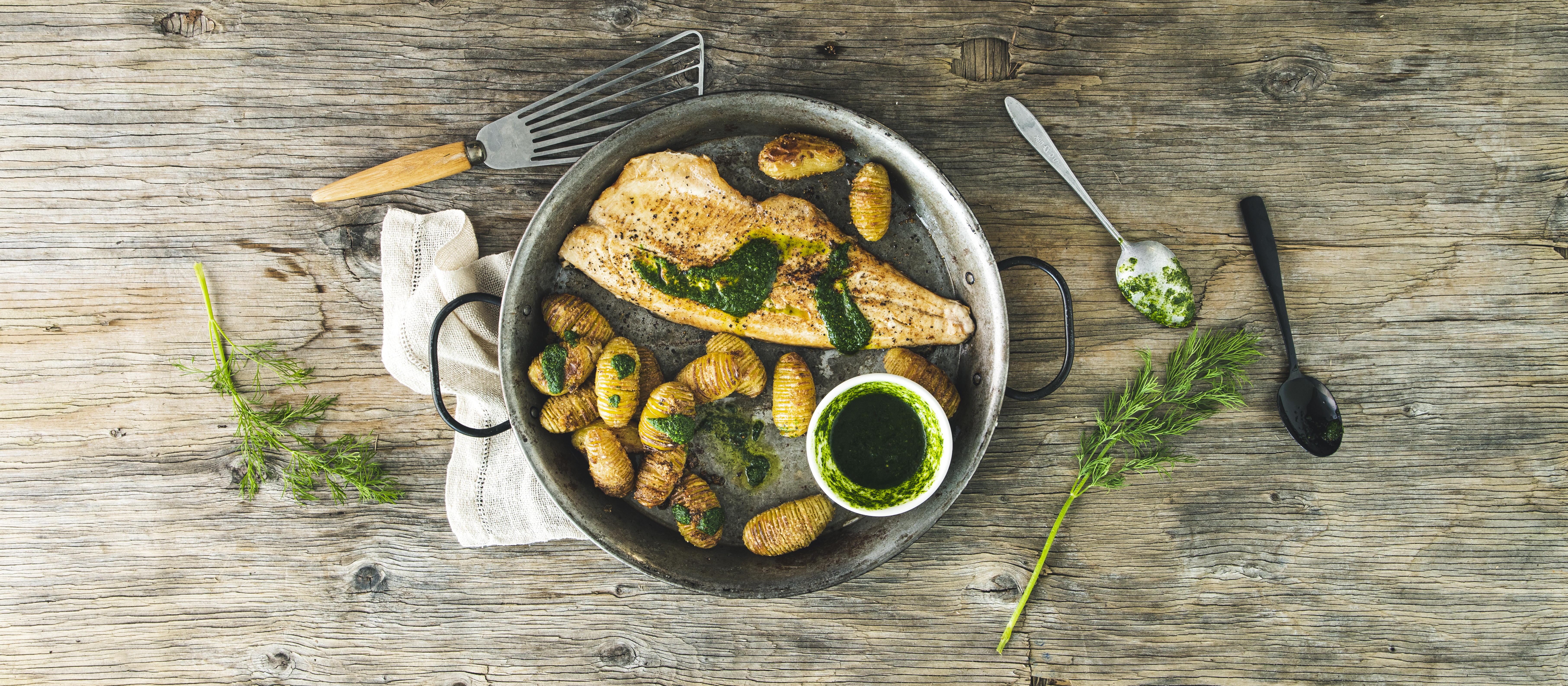 Siika ja hasselbackan perunat grillissä