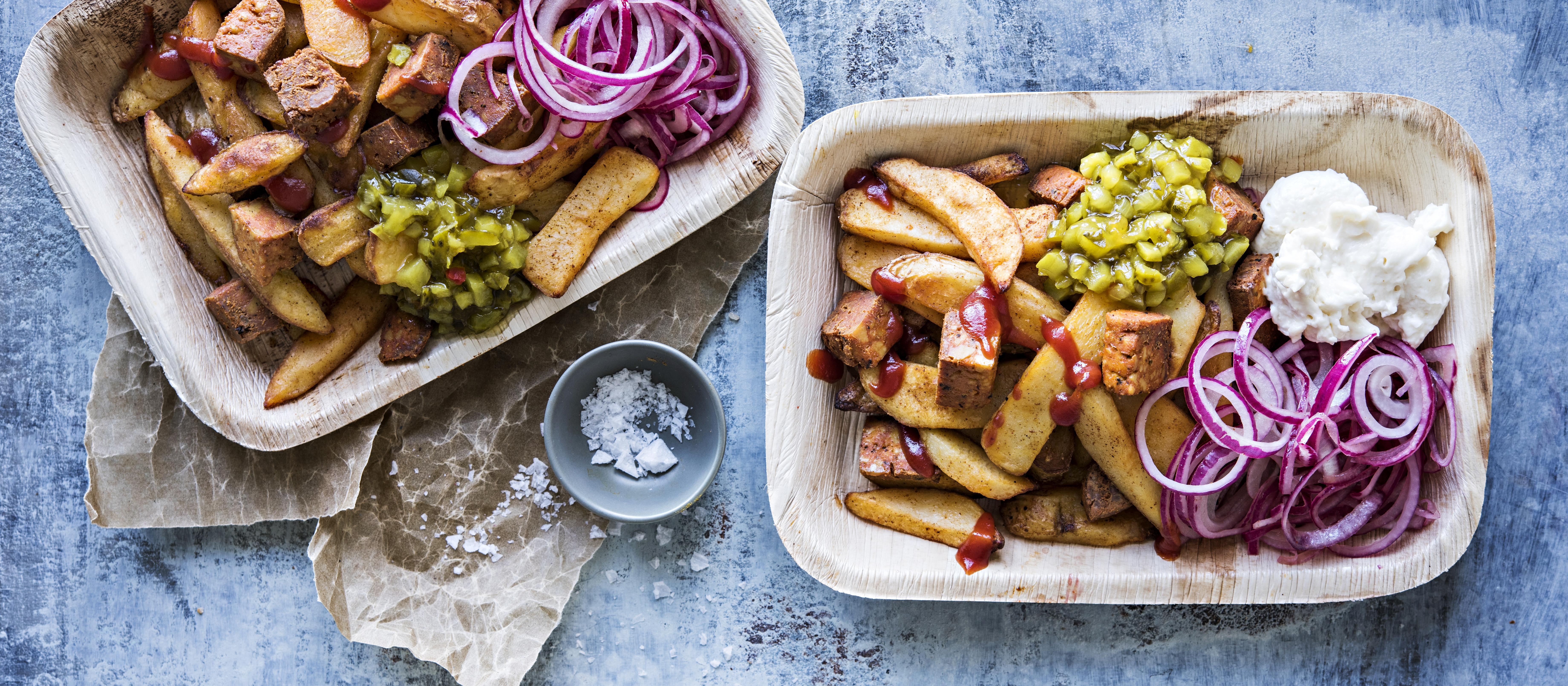 Vegaaniset makkaraperunat Pääruoat Reseptit KRuoka