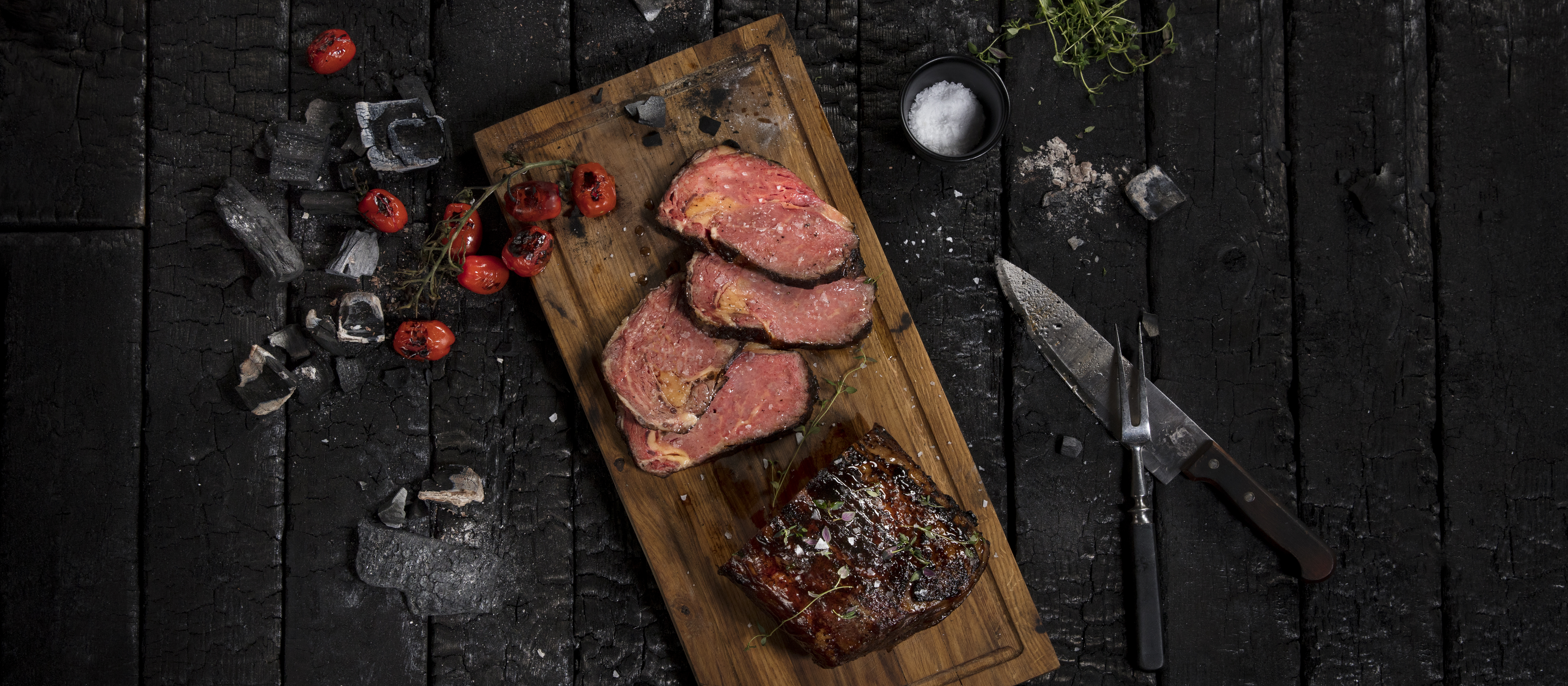 Kokonaisena grillattu entrecôte