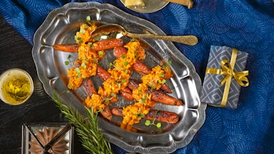 Porkkanarisotto ja paahdetut porkkanat