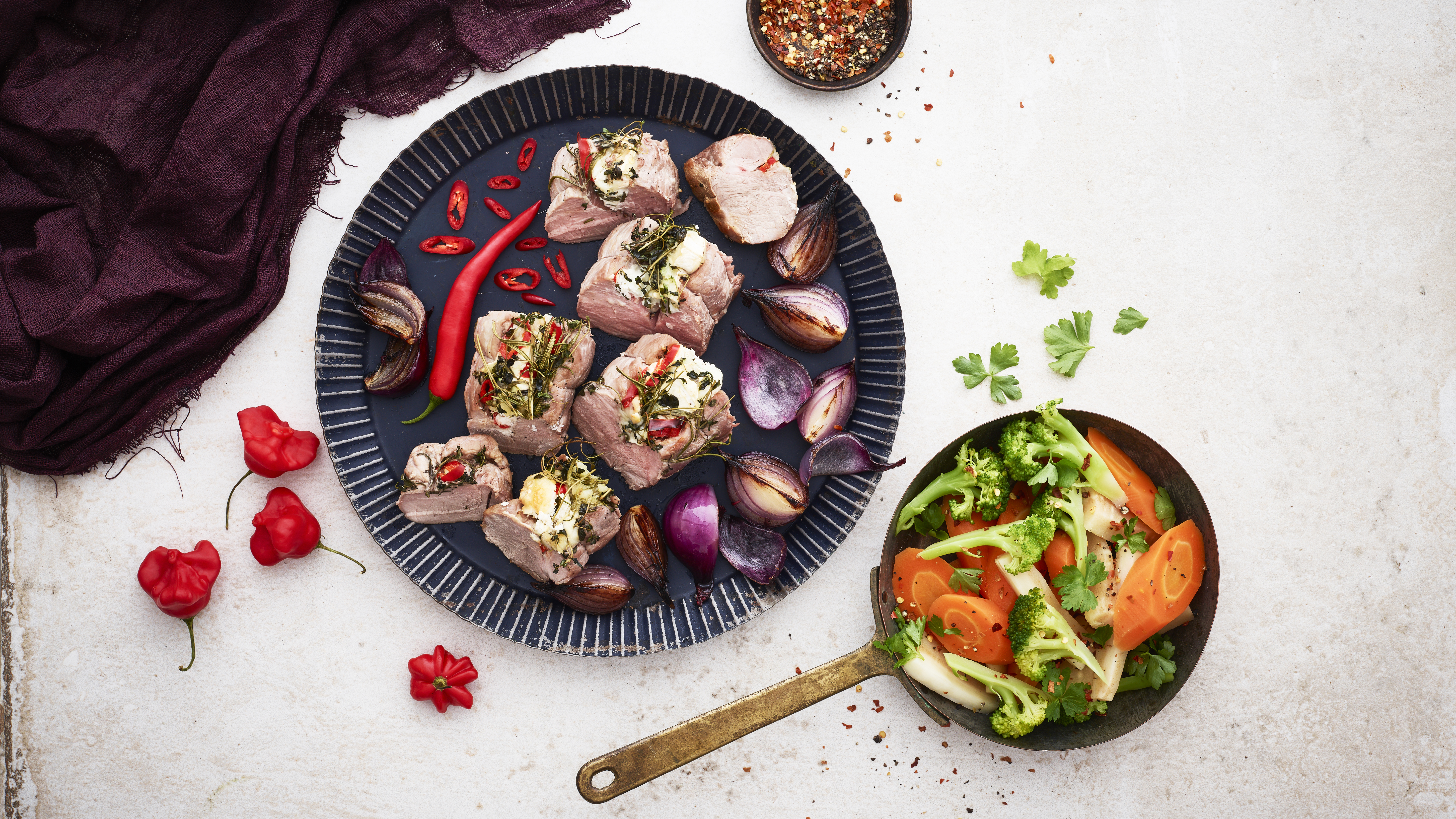 Täytetty porsaan sisäfilee