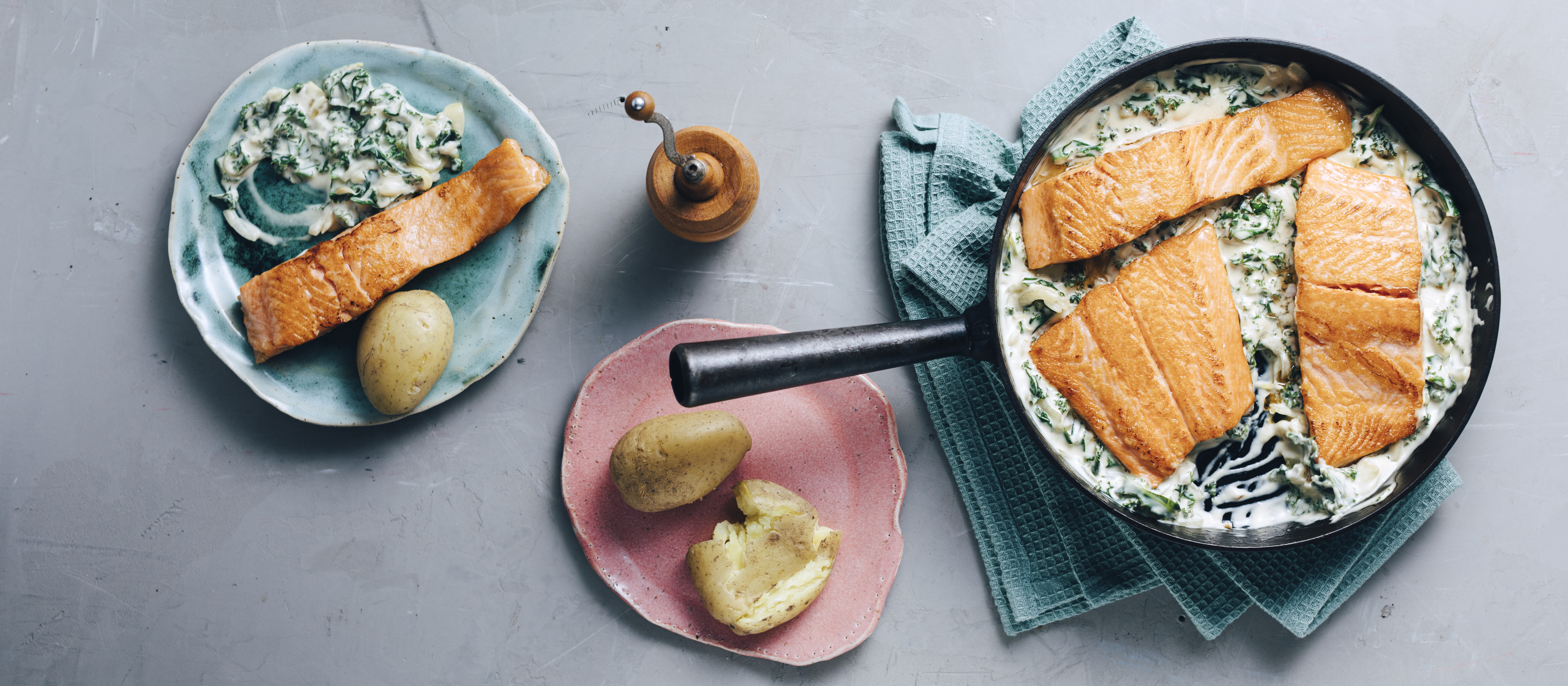 Kermainen kirjolohipannu