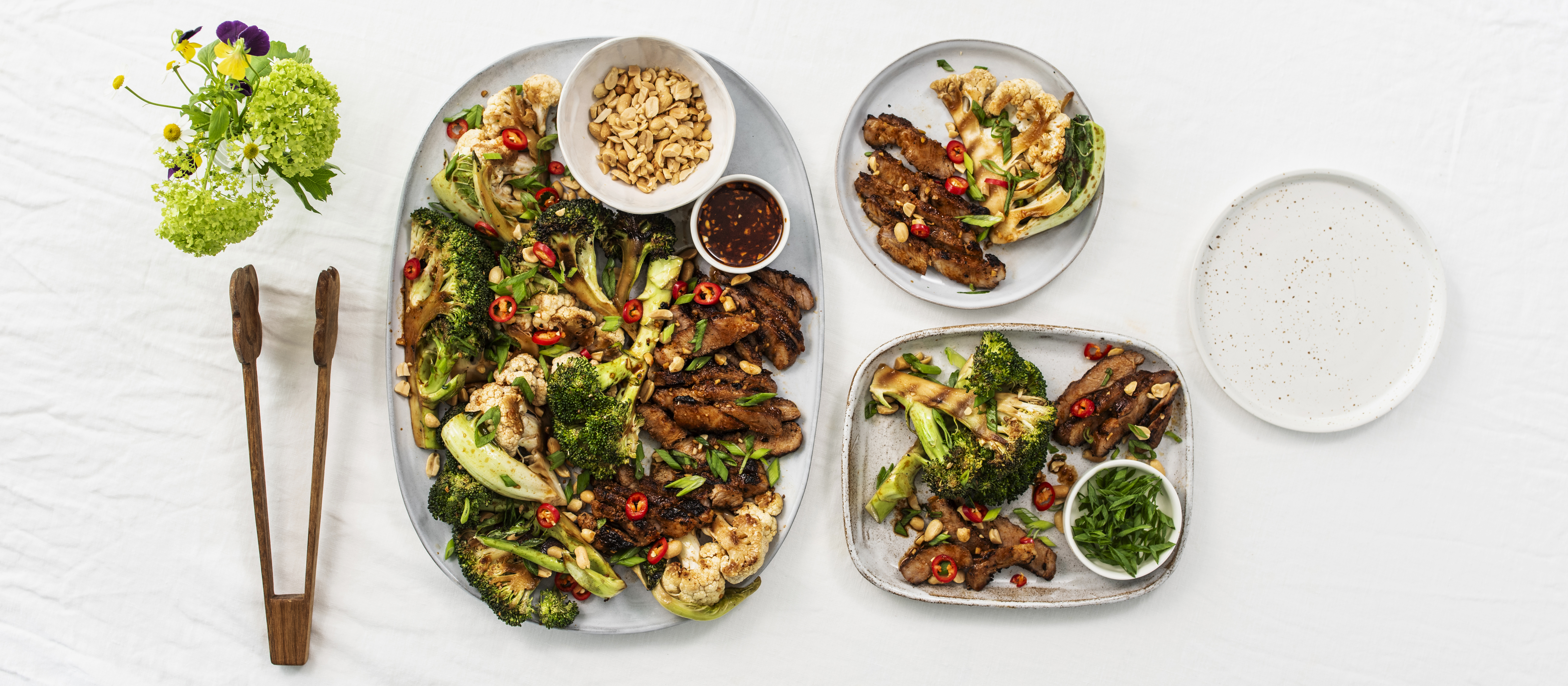 Korealainen kassler ja grillatut kaalit