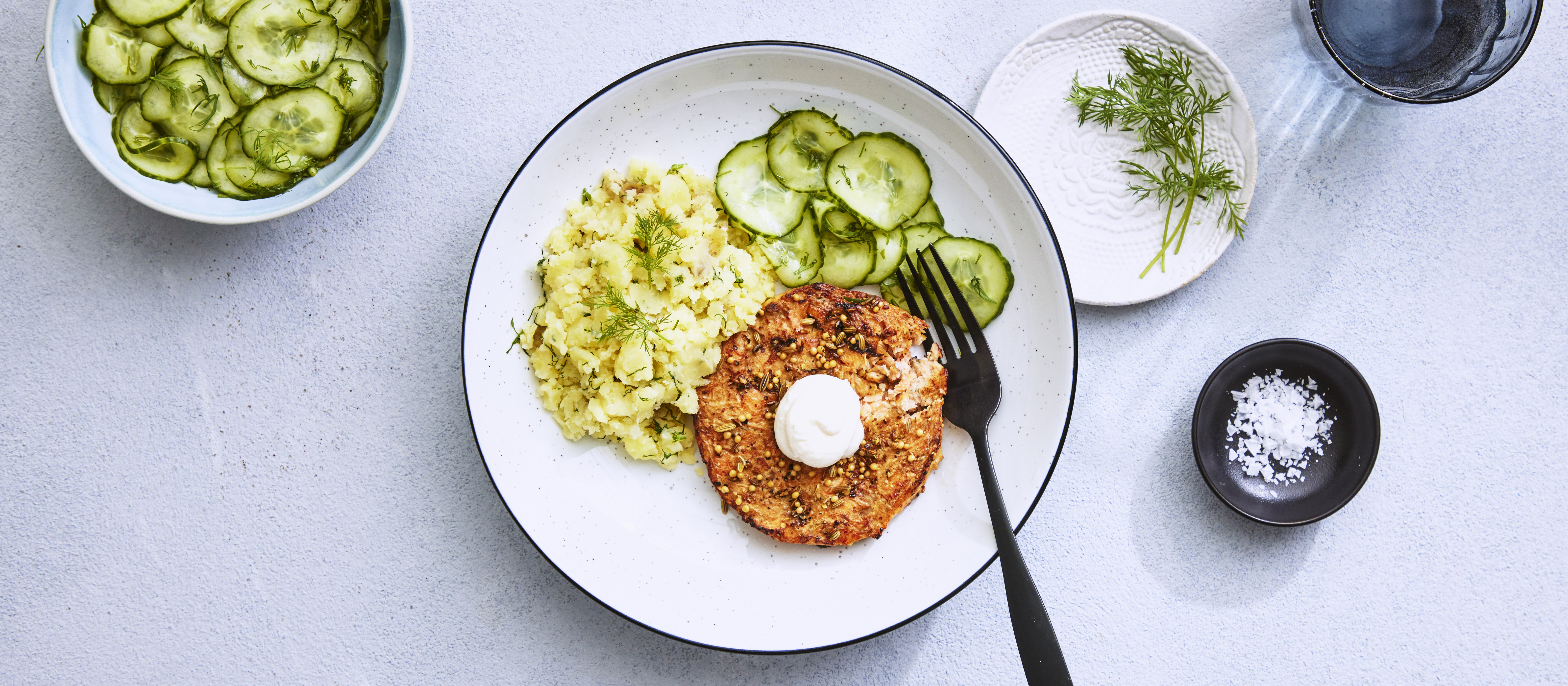 Lohipihvit ja krossatut perunat