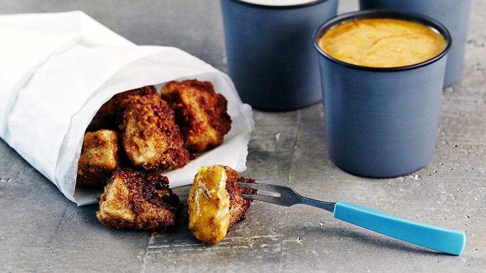 Kananugetit ruiskuorrutuksella