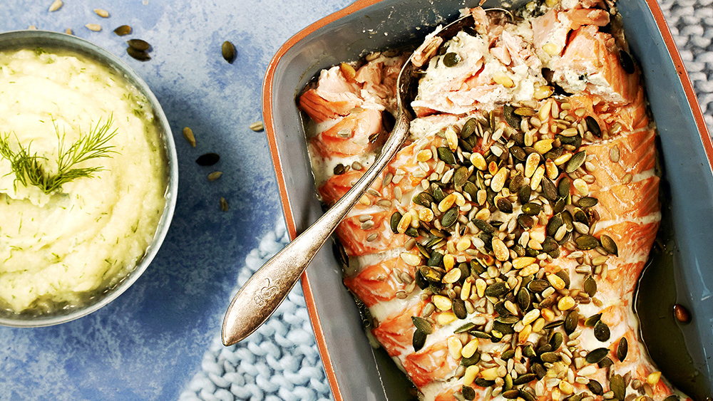 Uunilohi ja kukkakaalipyree