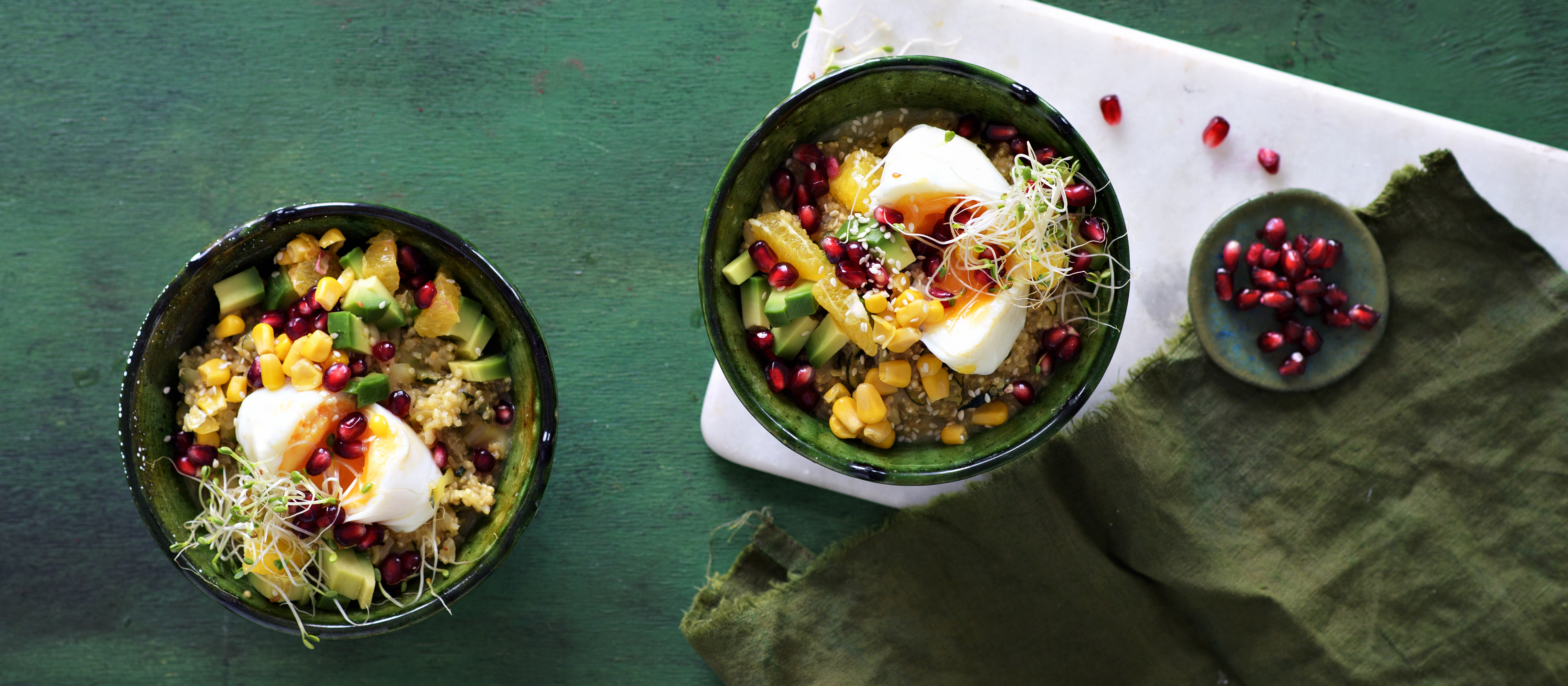 Värikäs kvinoarisottobowl