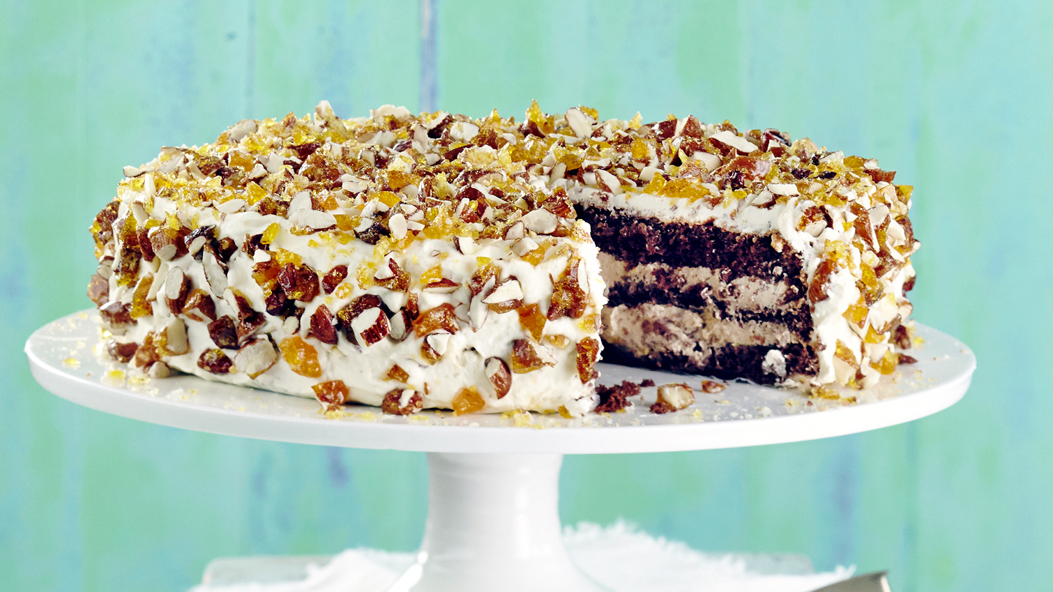 Appelsiini-mokkatäytekakku