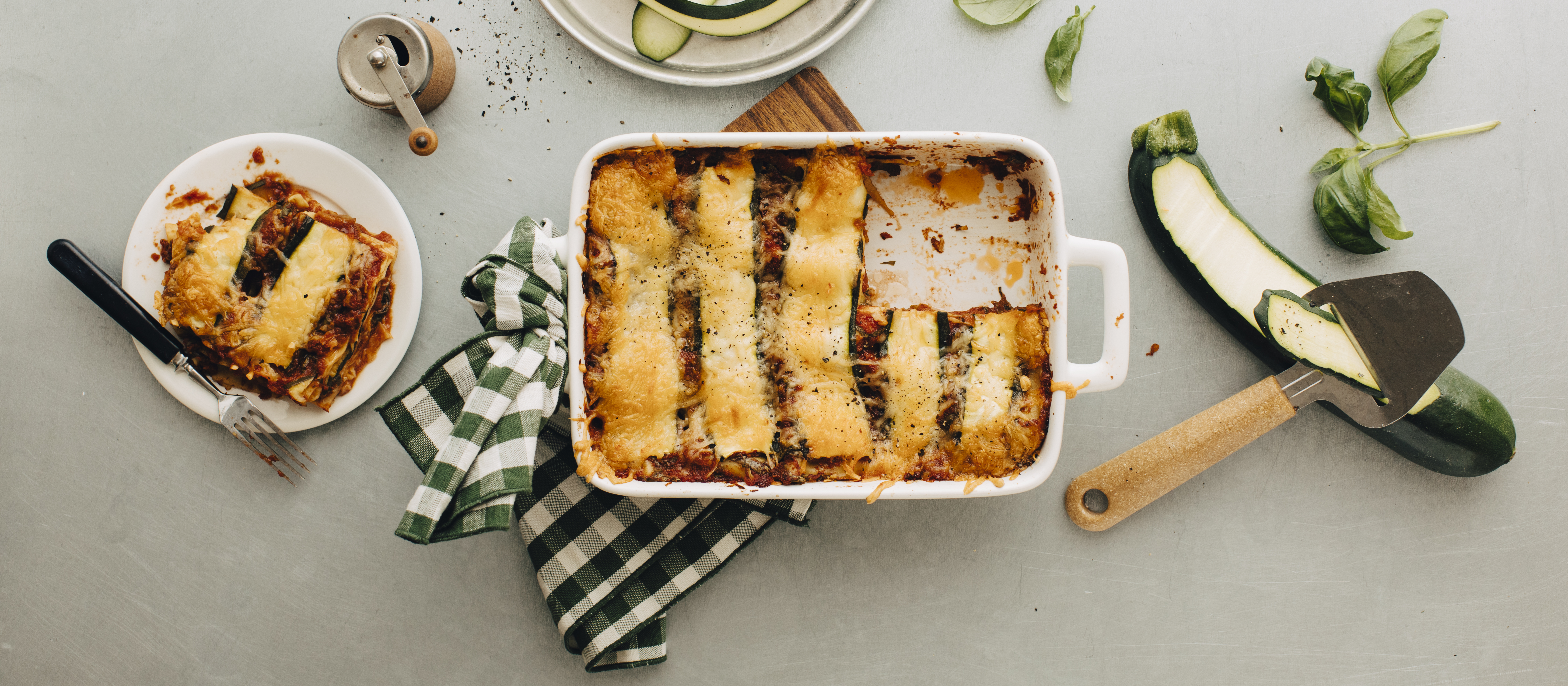 Helppo kesäkurpitsalasagne