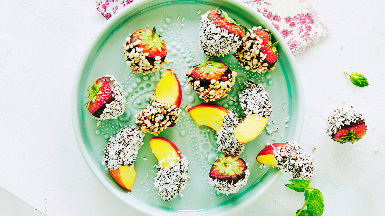 Suklaamansikat ja -nektariinit