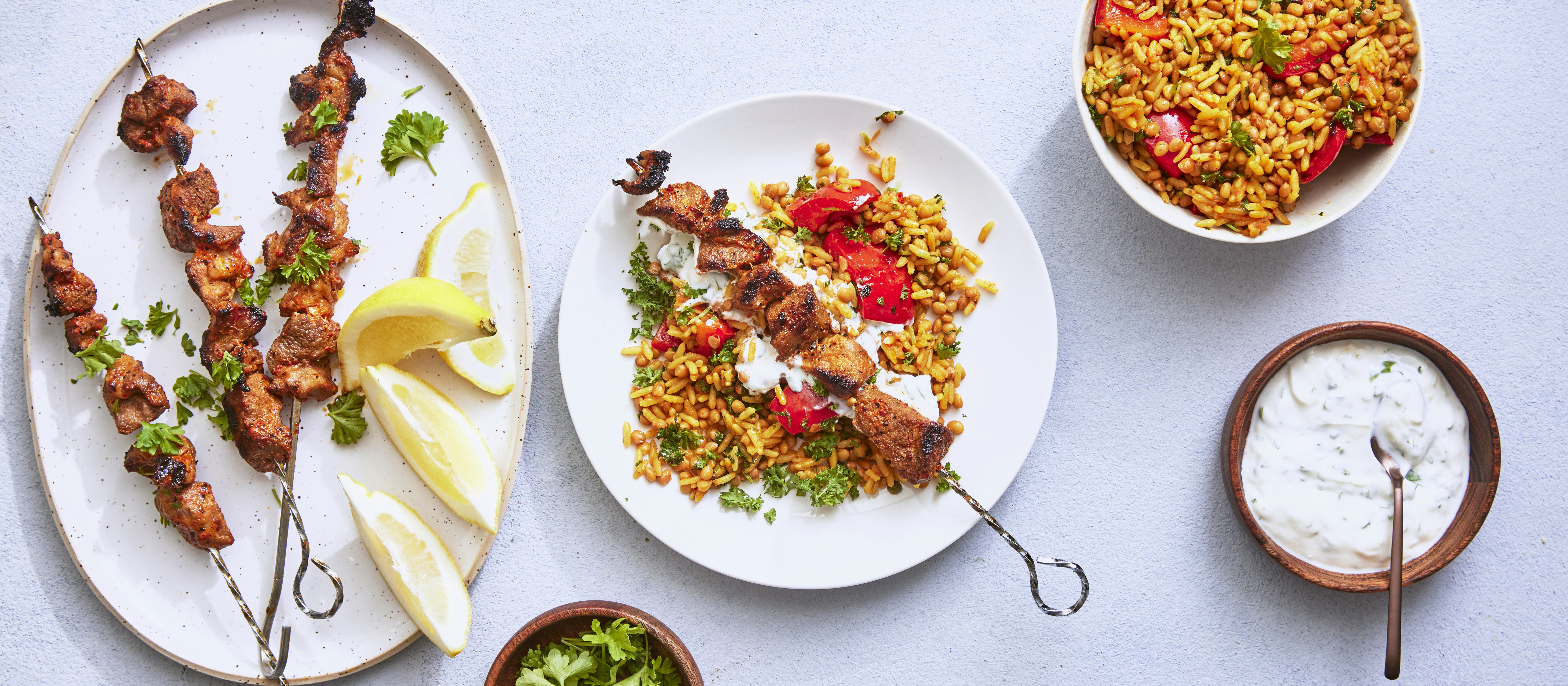 Possuvartaat grillissä ja linssiriisi