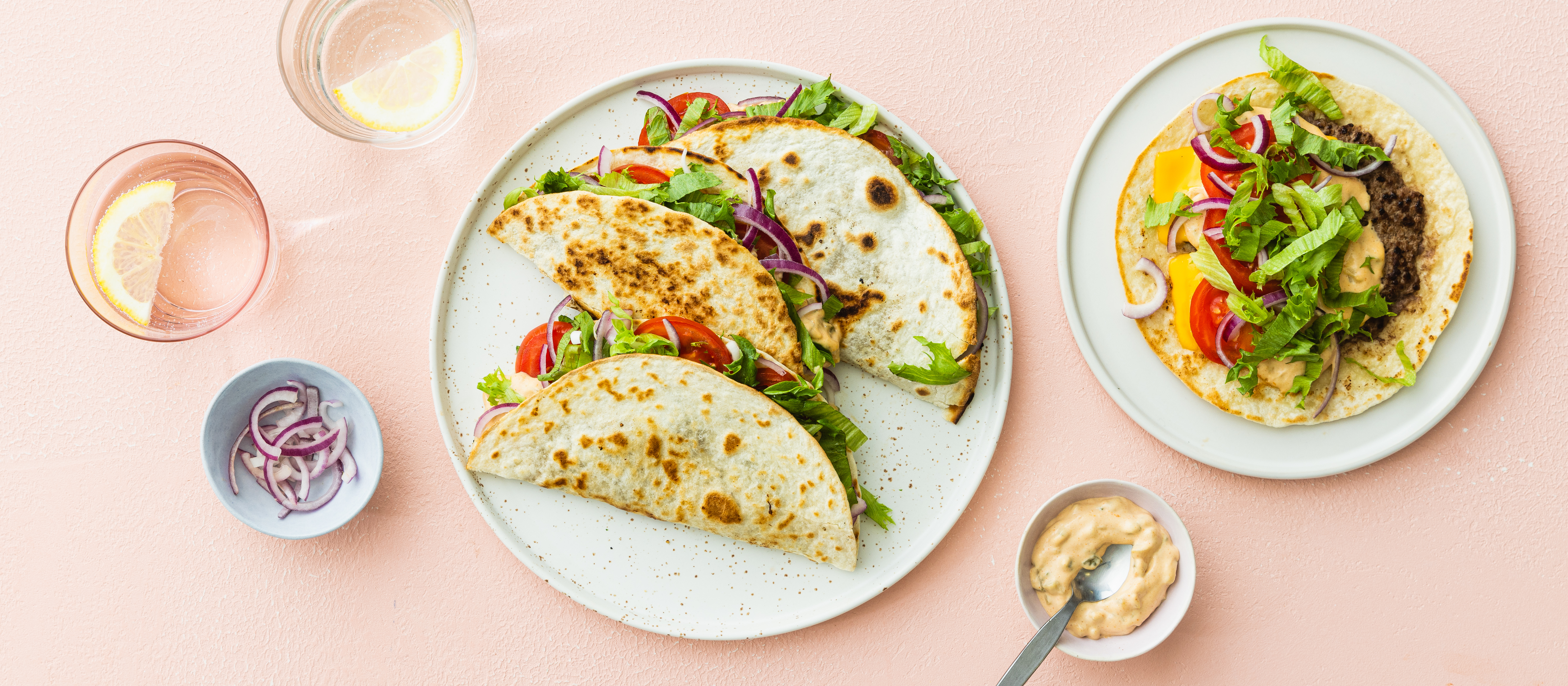 Tortillaburger eli smash burger tacos