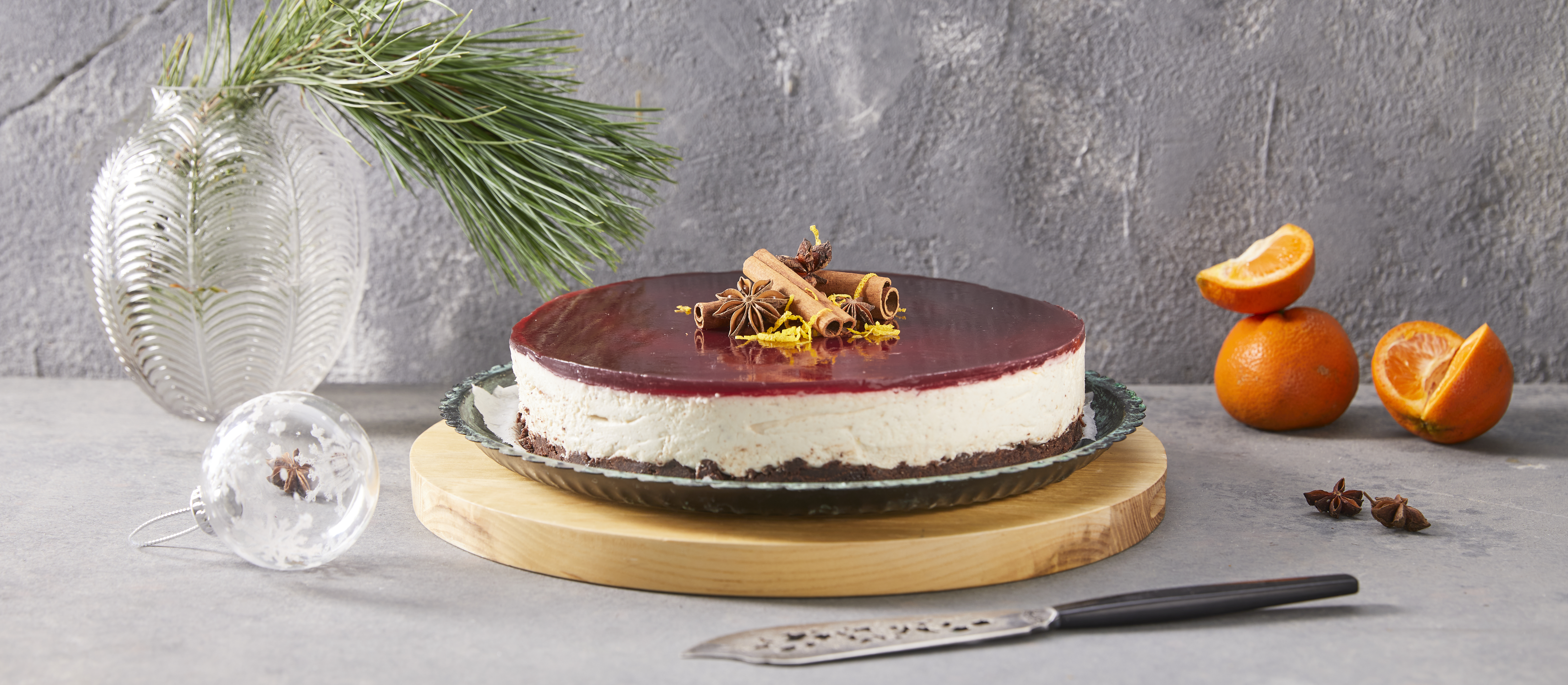 Vegaaninen glögijuustokakku