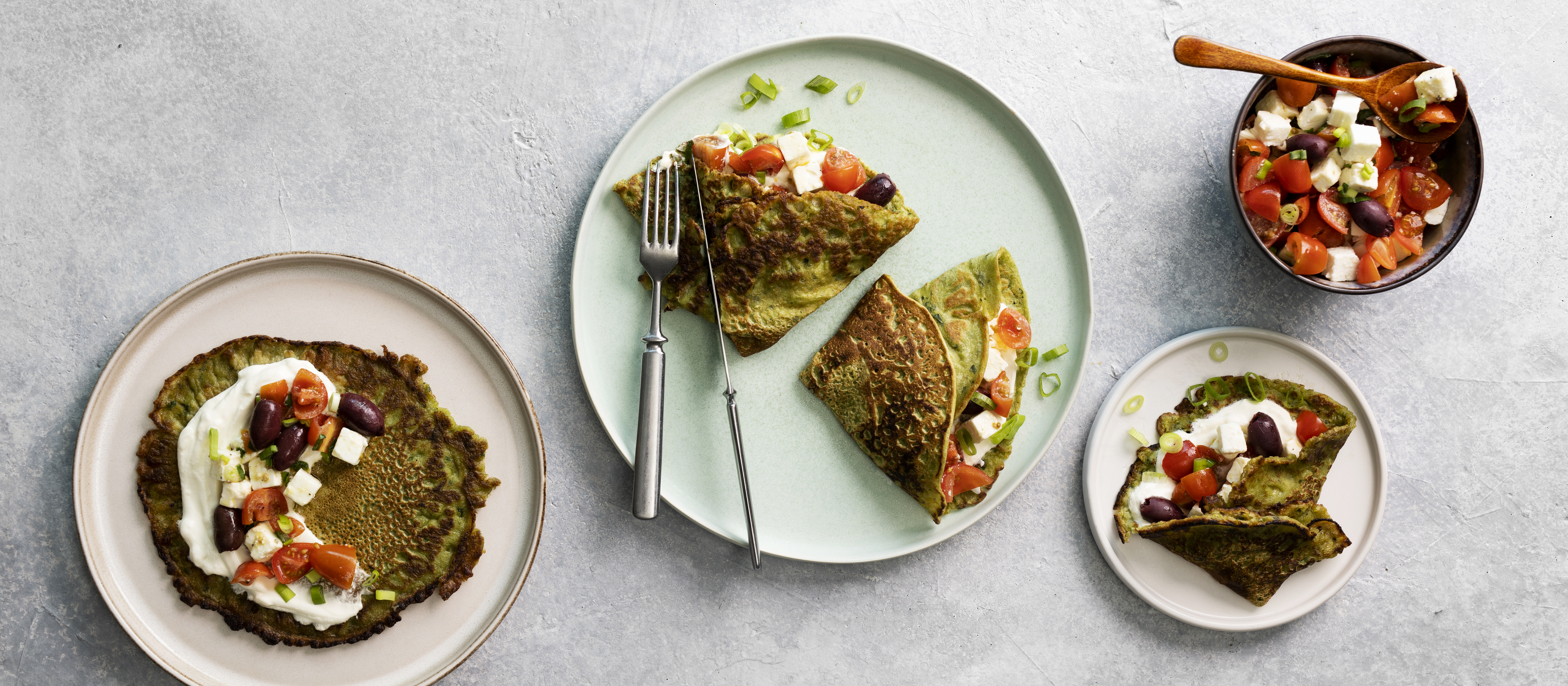 Helpot pinaattiletut fetatäytteellä