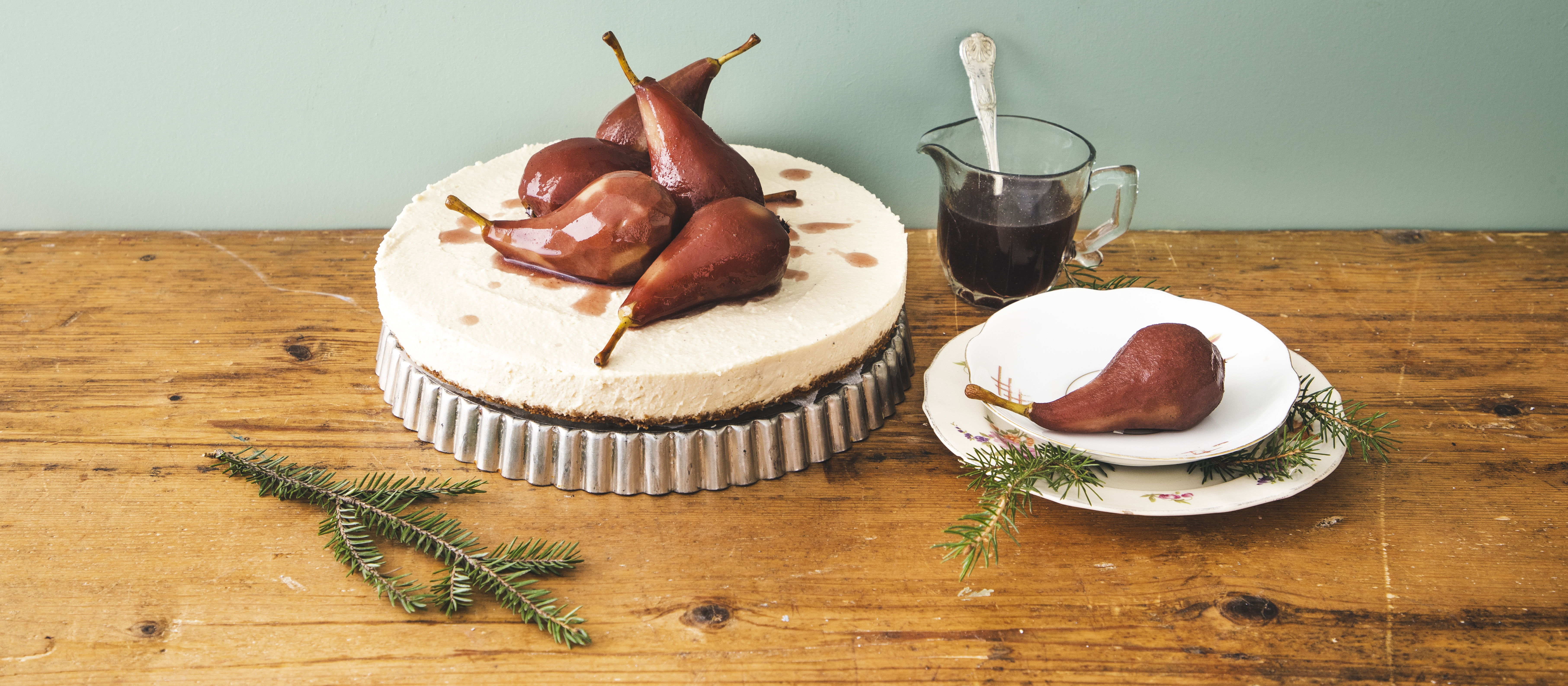 Jouluinen juustokakku ilman liivatetta