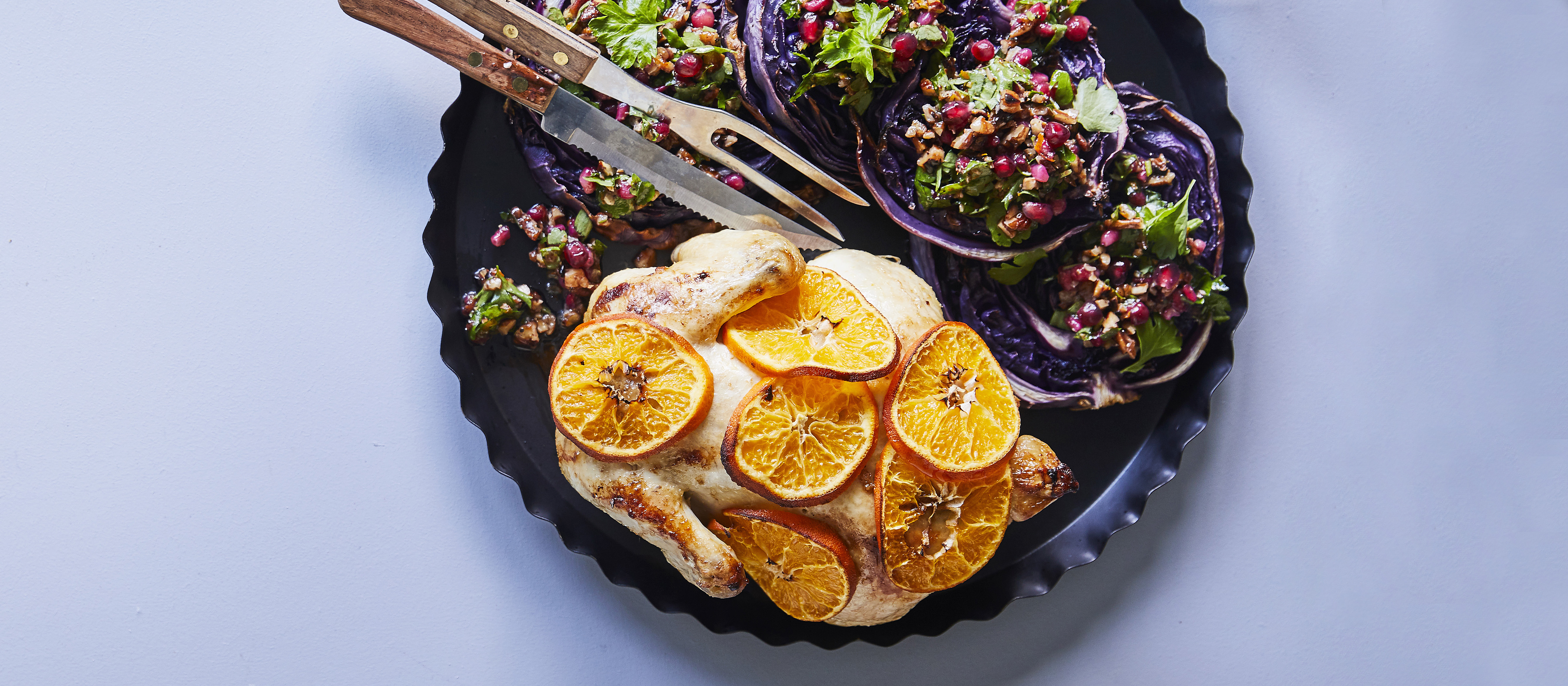 Joulukana ja punakaalipihvit