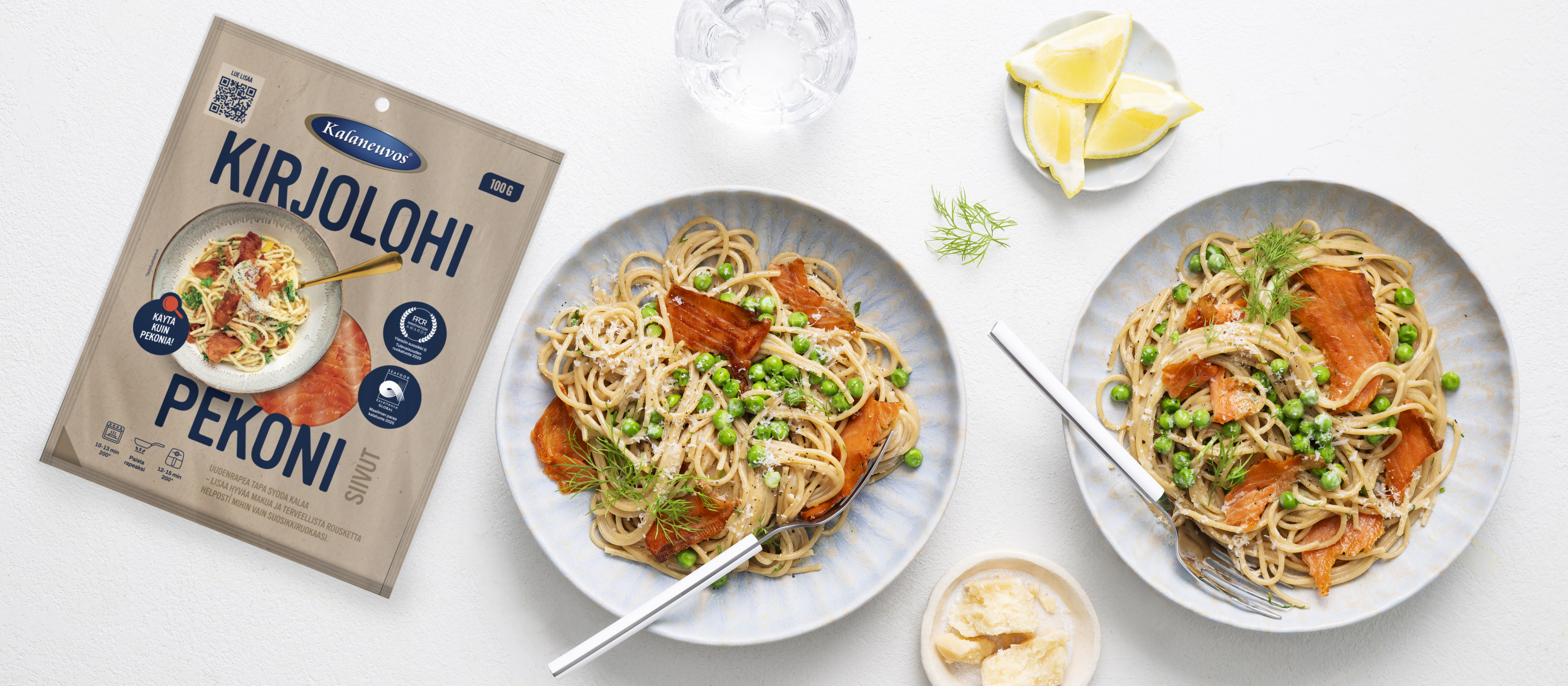 Kirjolohipekonipasta