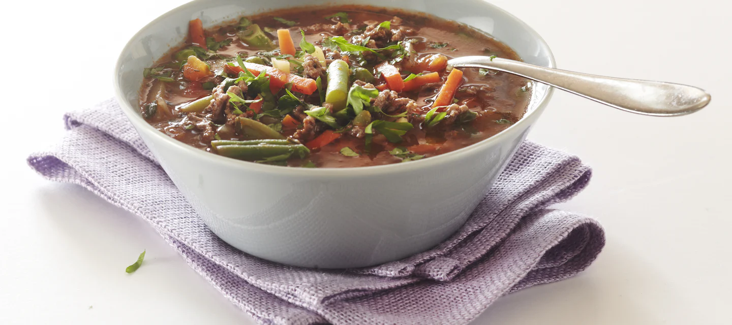 Nopea jauheliha-minestronekeitto