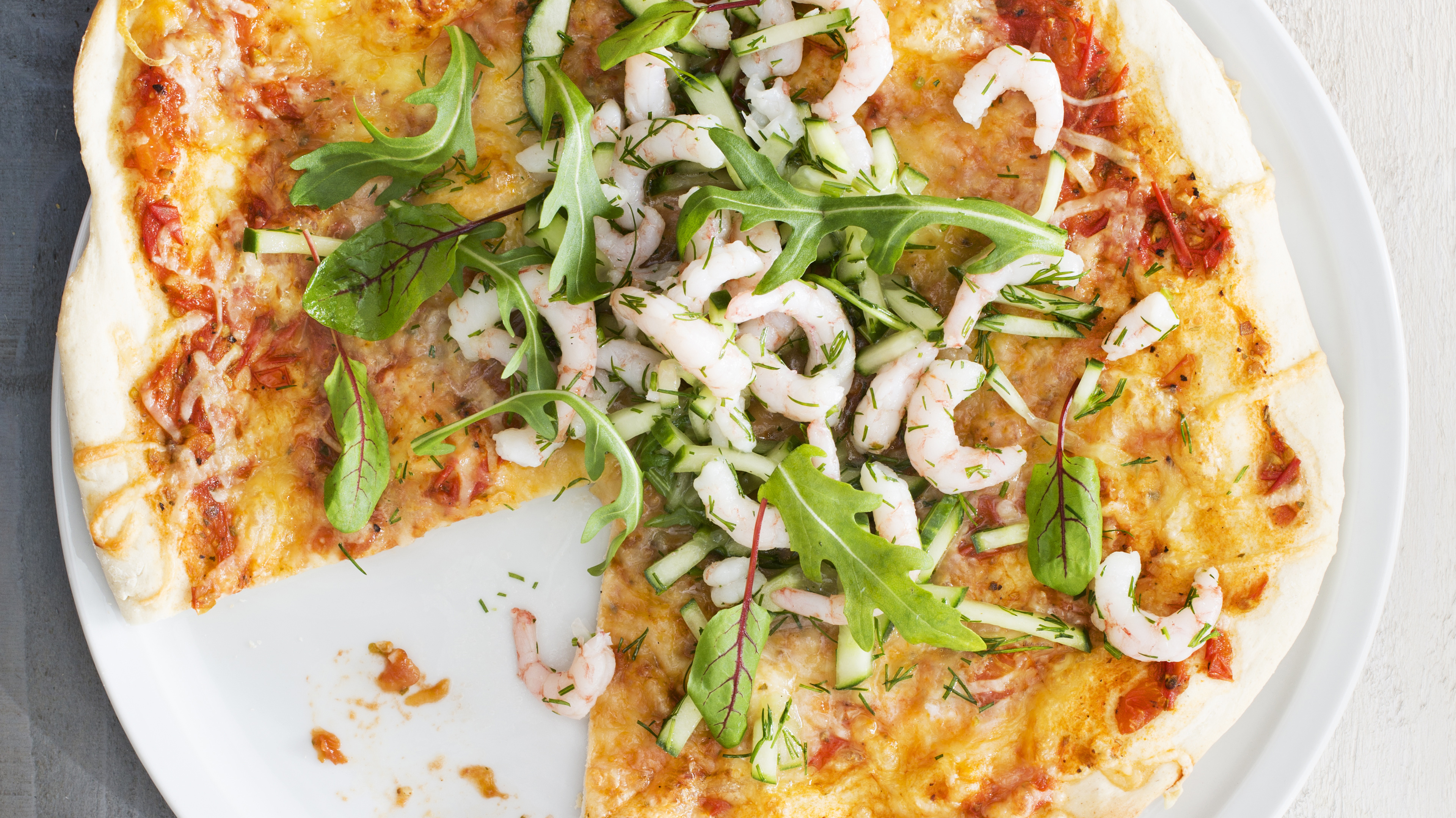 Katkarapupizza margarita