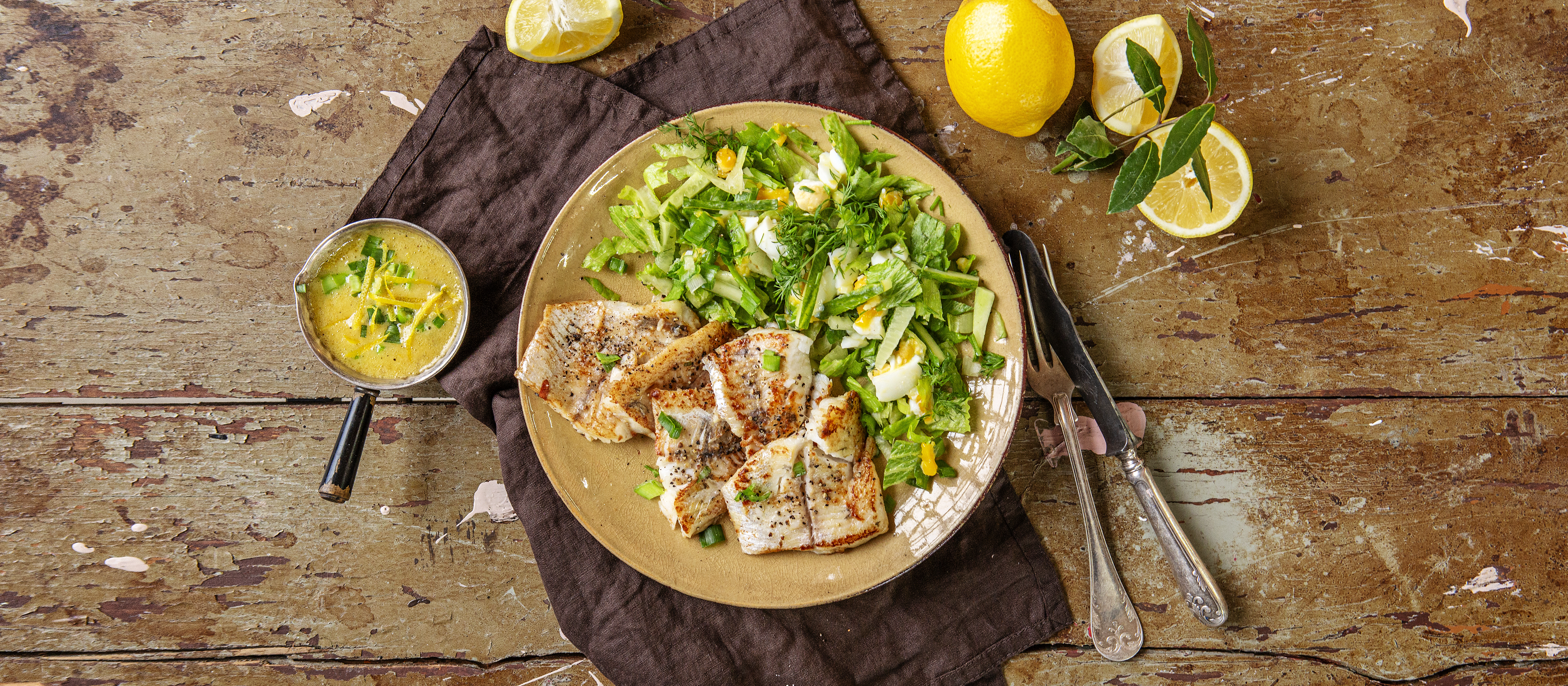 Kuhafileet ja sitruuna-voikastike