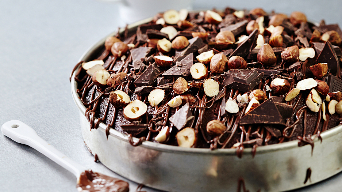 Suklaa-hasselpähkinäpiirakka