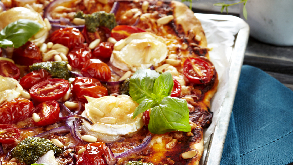 Vuohenjuusto-tomaattipizza