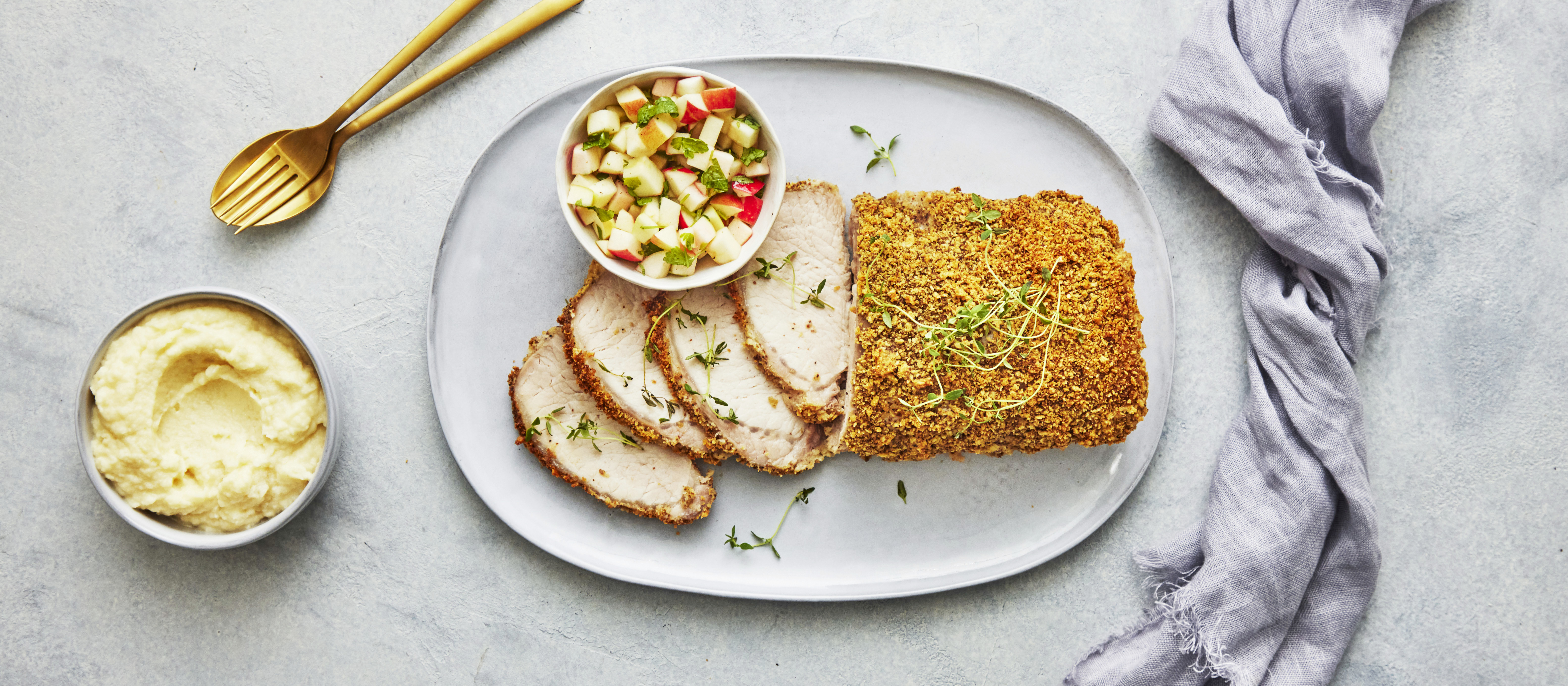 Possupaisti ja omenasalsa