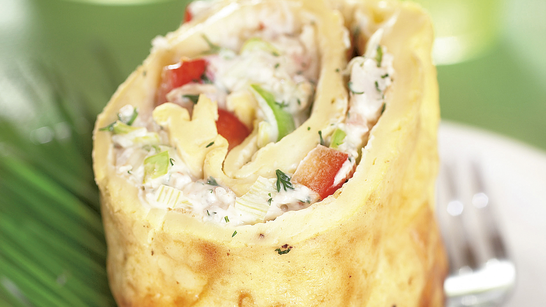 Chilinen katkarapu-munakasrulla