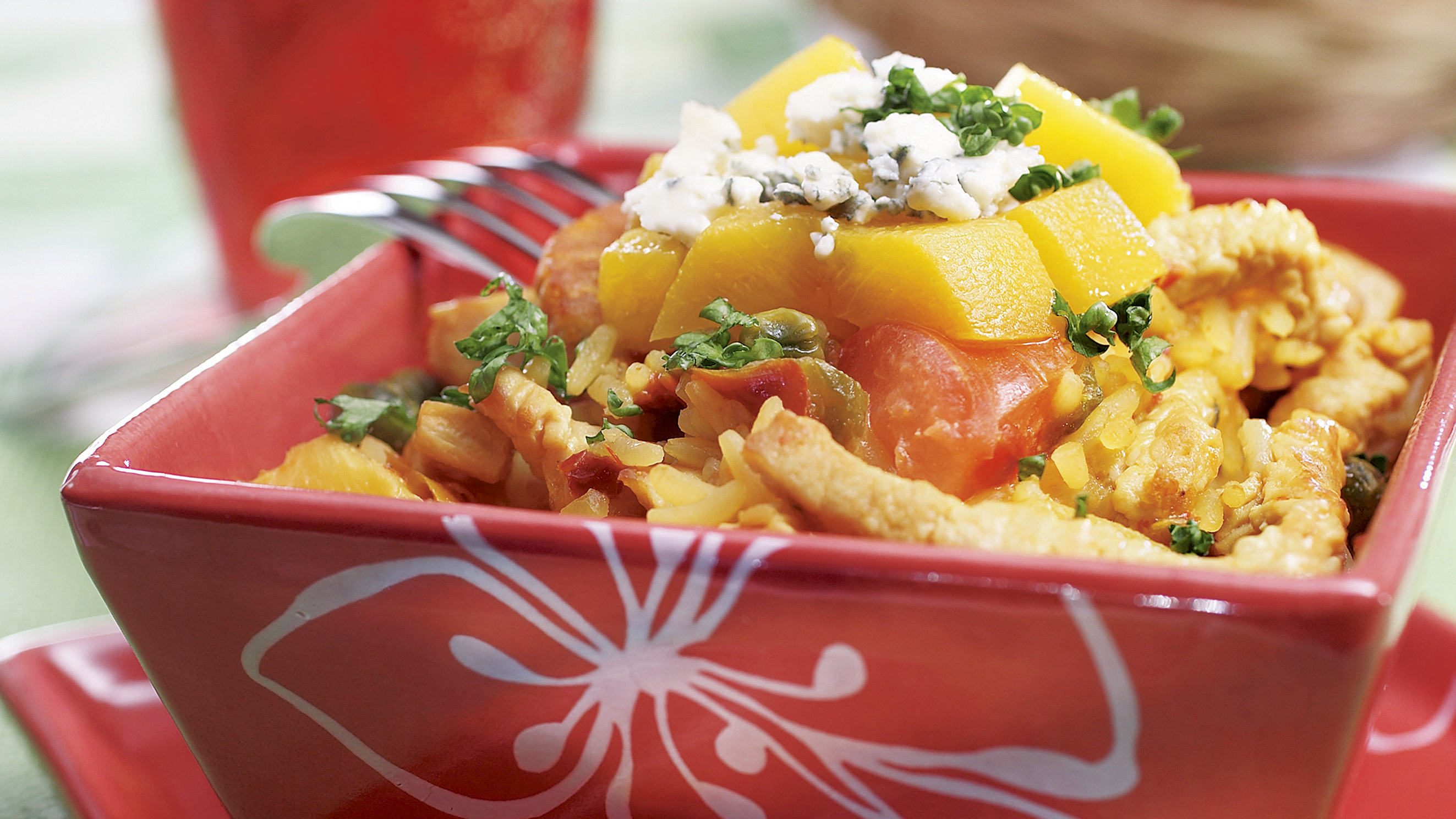 Helppo kalkkuna-persikkapata