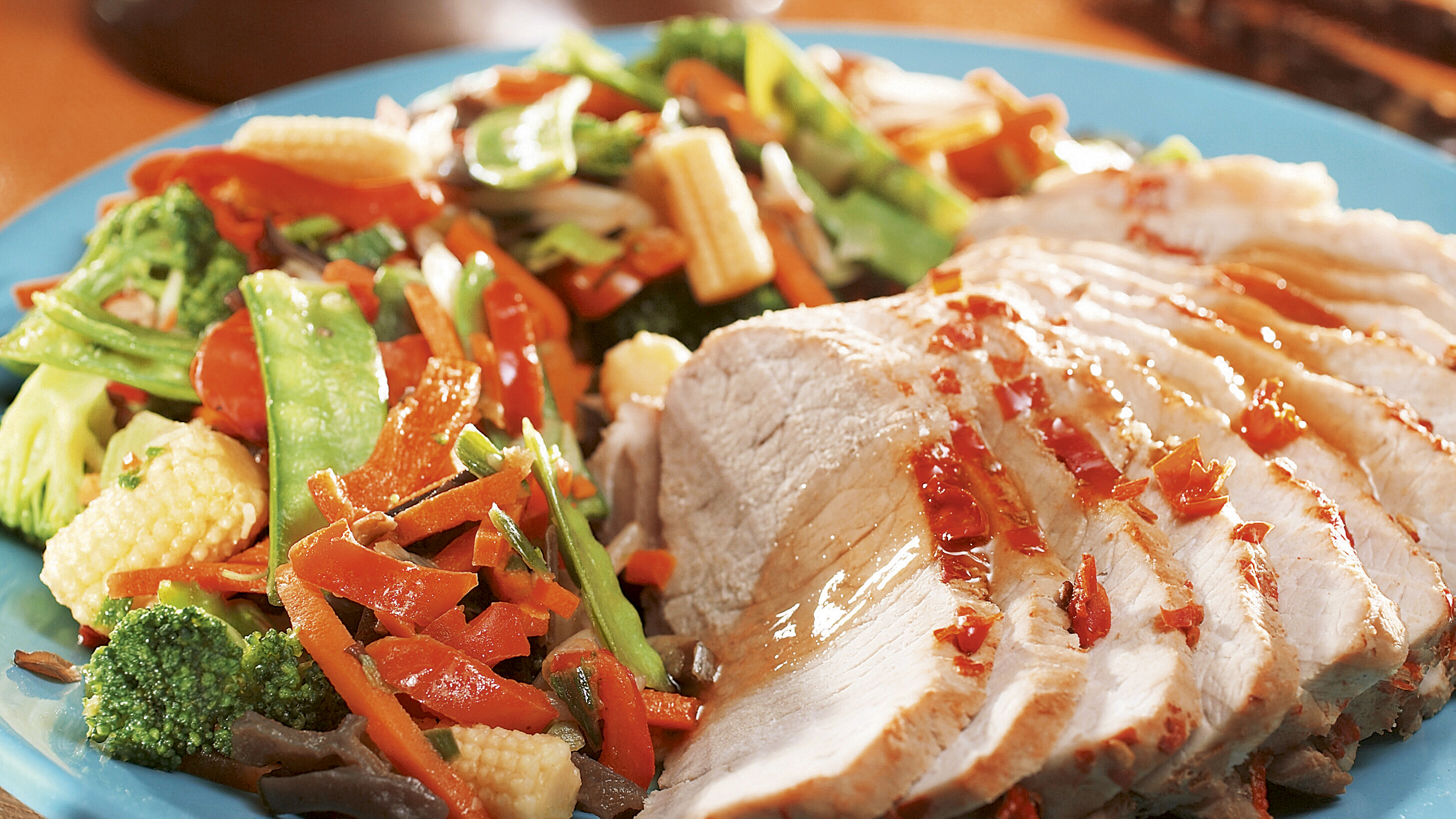 Chilipaisti ja oriental-vihannekset