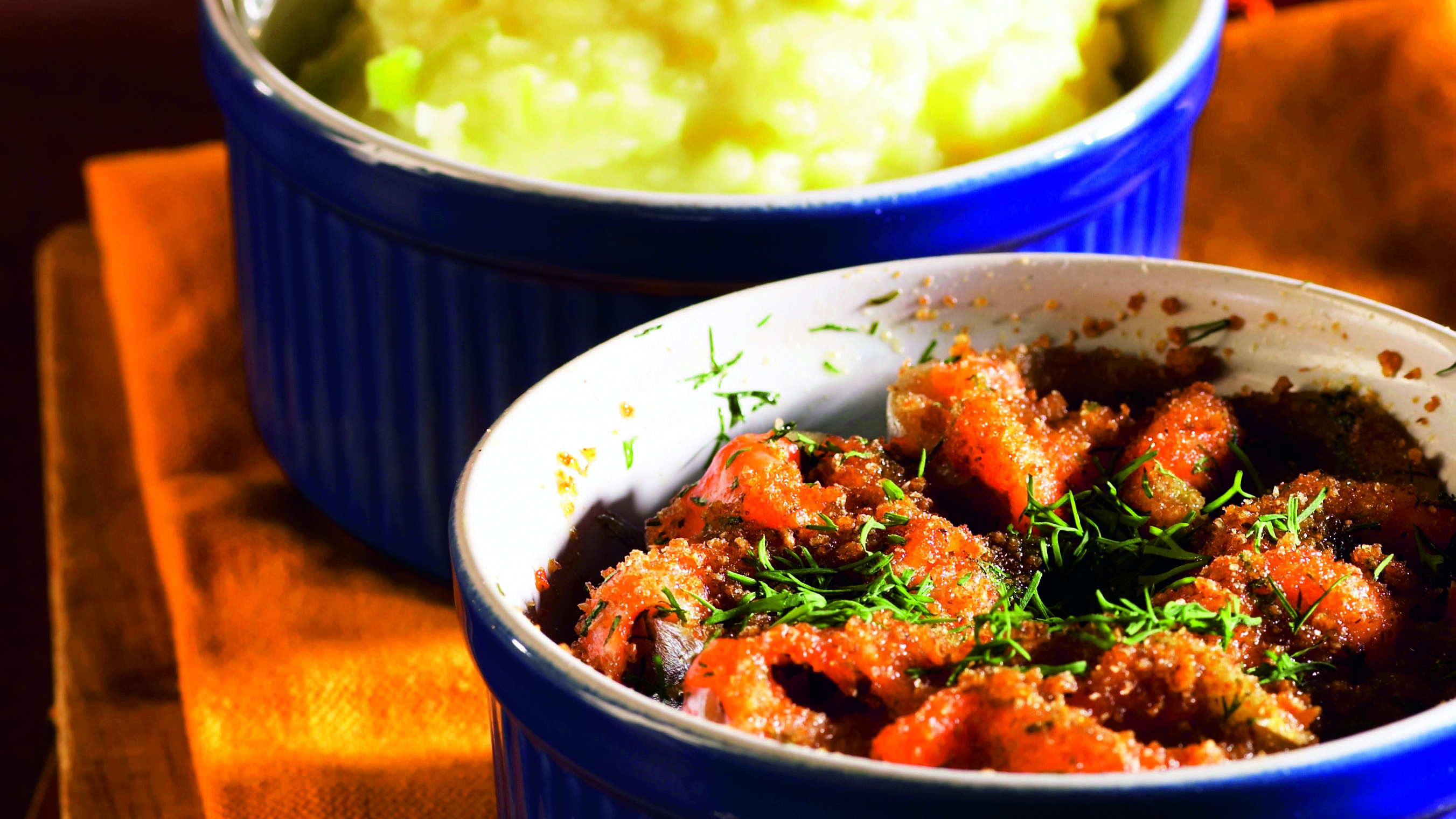 Silakka-savulohiruusukkeet ja purjo-perunasose