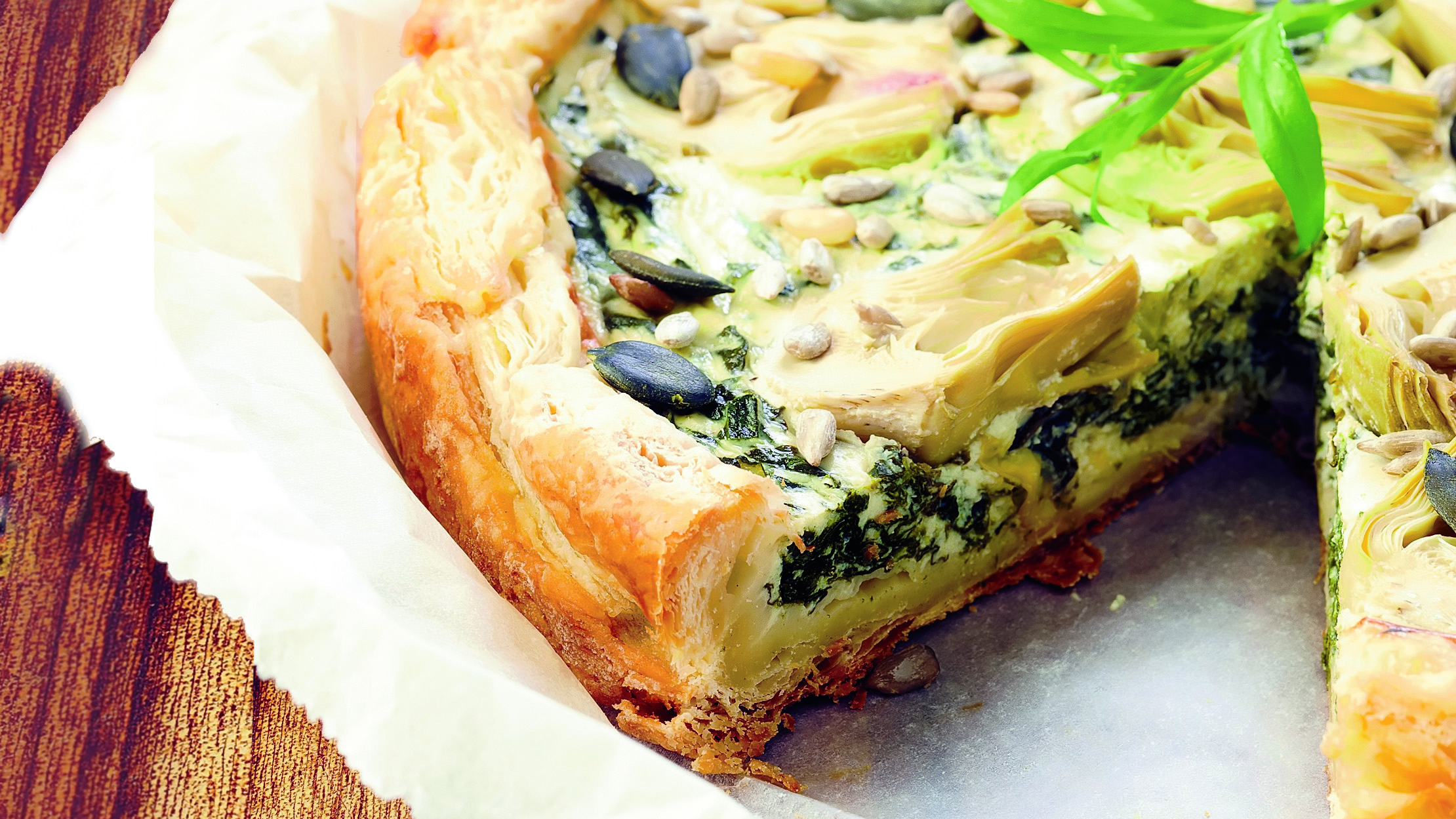 Pinaatti-artisokkapiiras