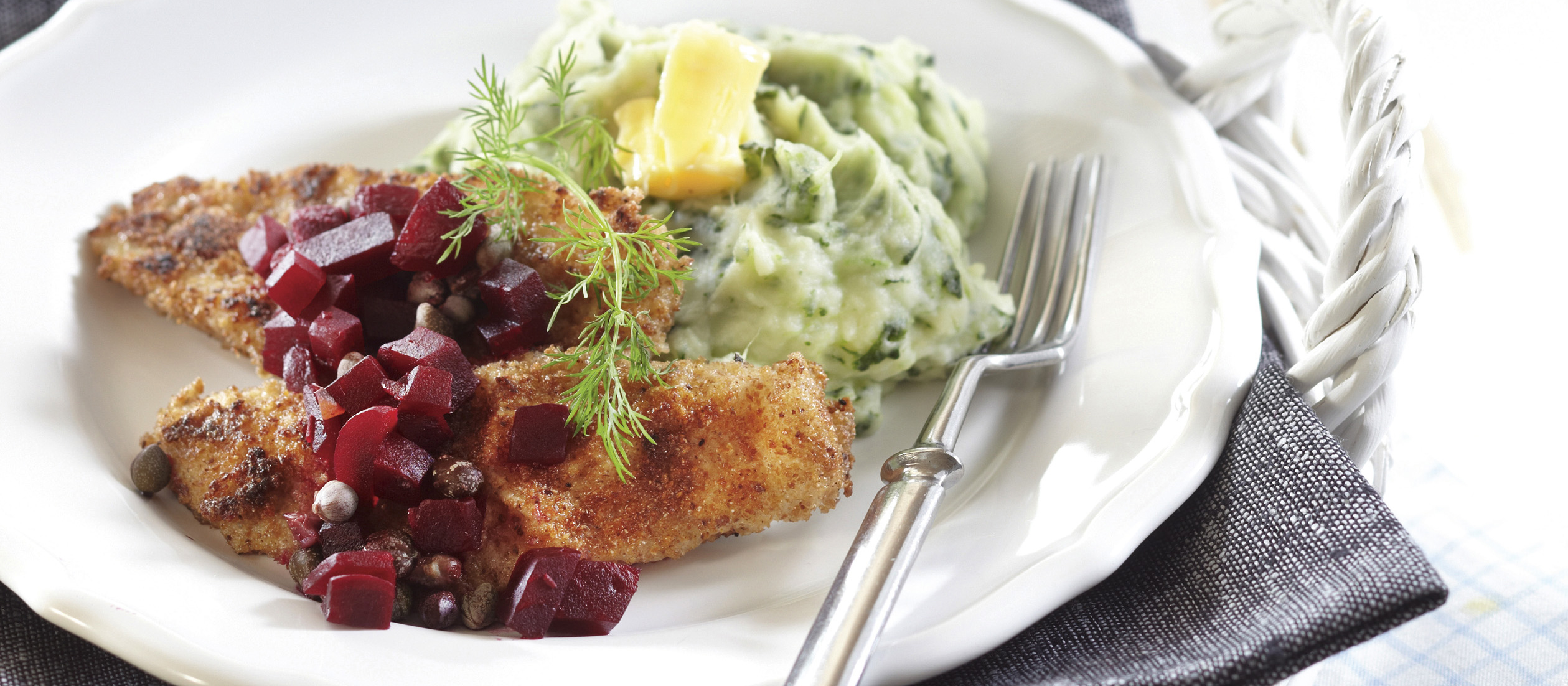 Lindströmin ahvenfileet ja pinaattiperunasose